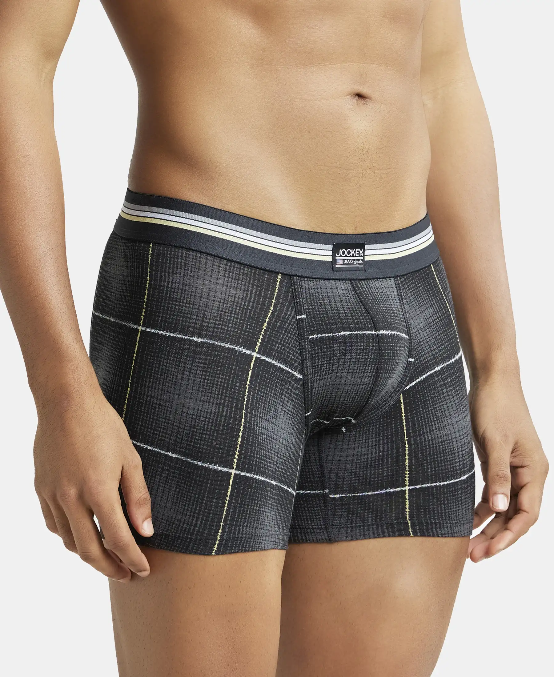 Super Combed Cotton Elastane Stretch Printed Trunk with Ultrasoft Waistband - Black print (Pack of 2) - Image 10