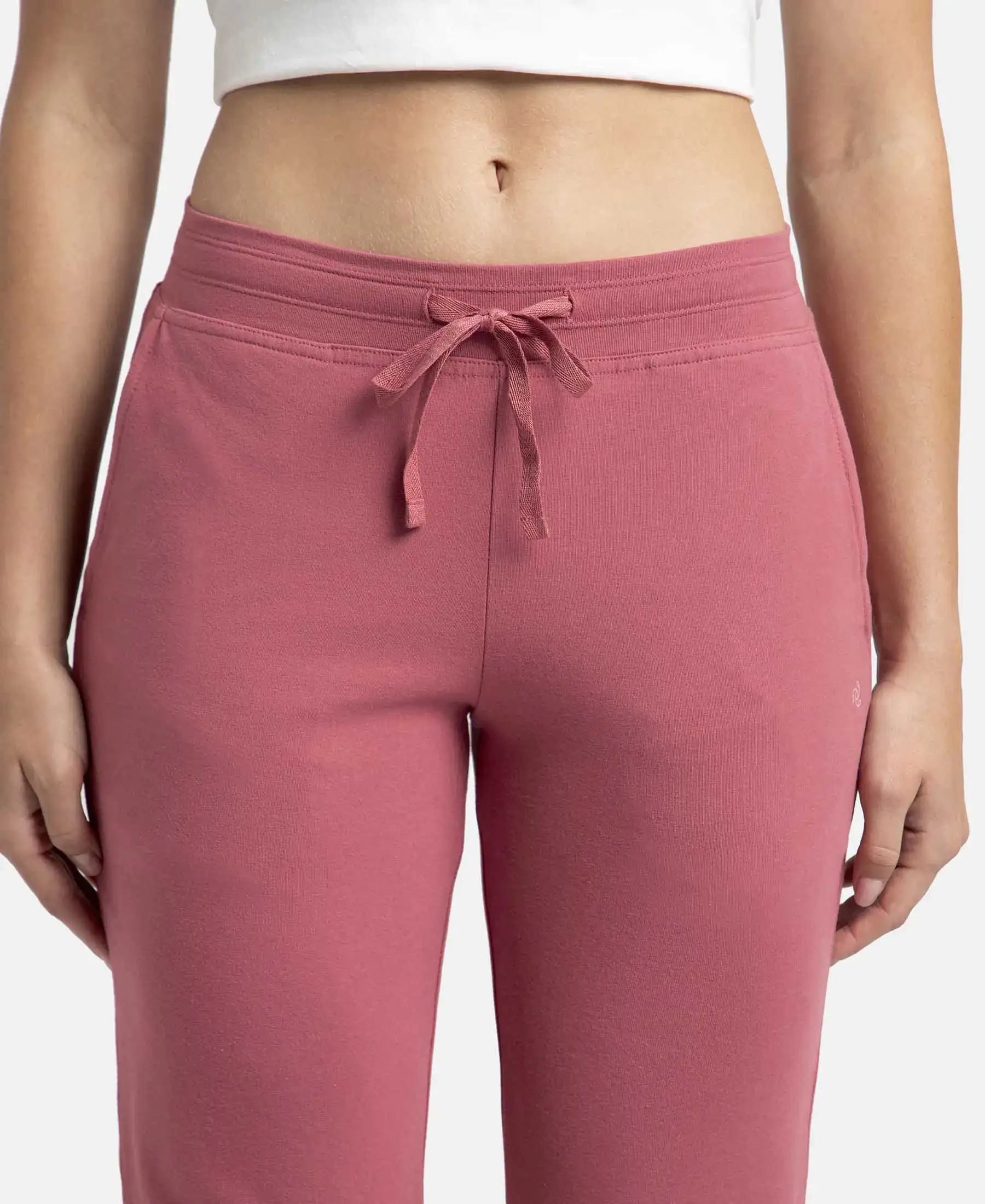Super Combed Cotton Elastane Stretch Slim Fit Capri with Side Pockets - Rose Wine - Image 7