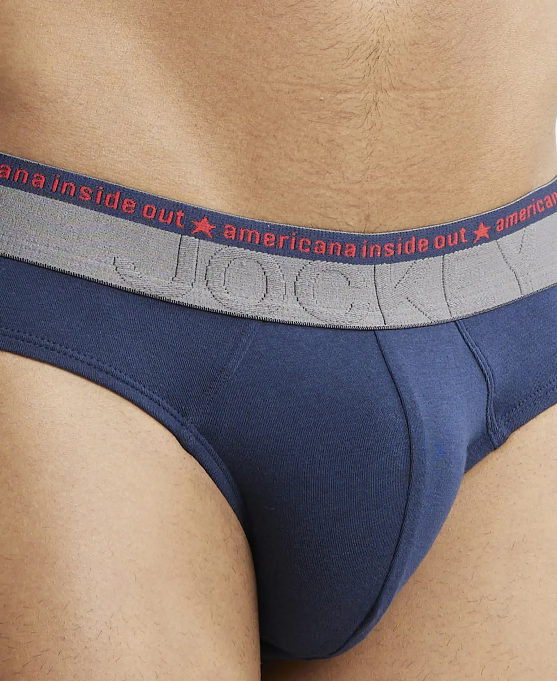 Super Combed Cotton Elastane Stretch Solid Brief with Ultrasoft Waistband - Navy (Pack of 2) - Image 6