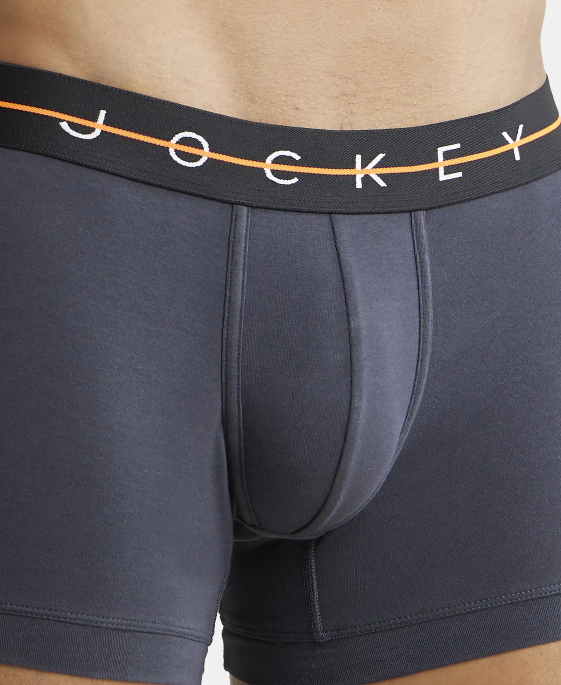 Super Combed Cotton Elastane Stretch Solid Trunk with Ultrasoft Waistband - Graphite - Image 7