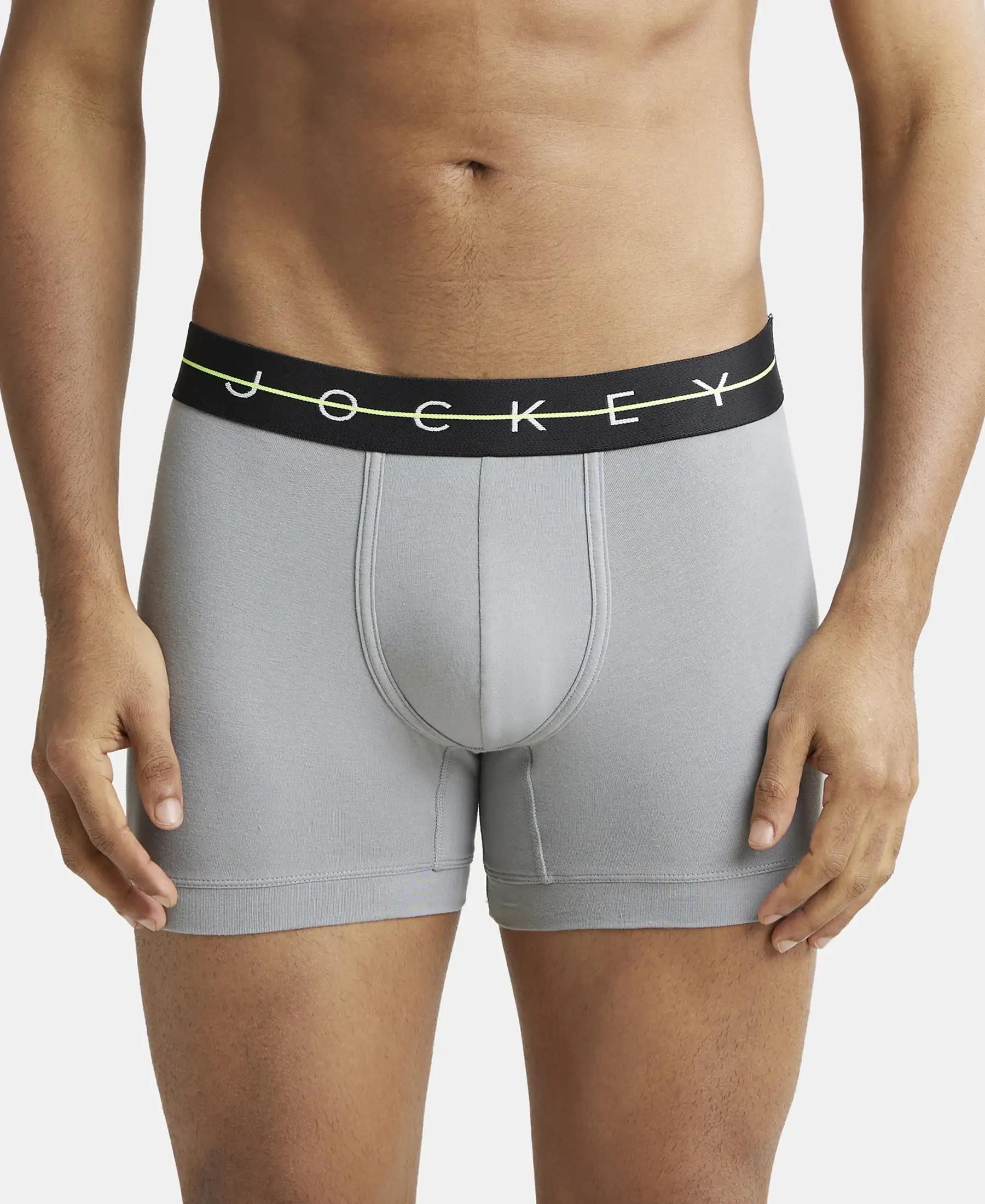 Super Combed Cotton Elastane Stretch Solid Trunk with Ultrasoft Waistband - Monument