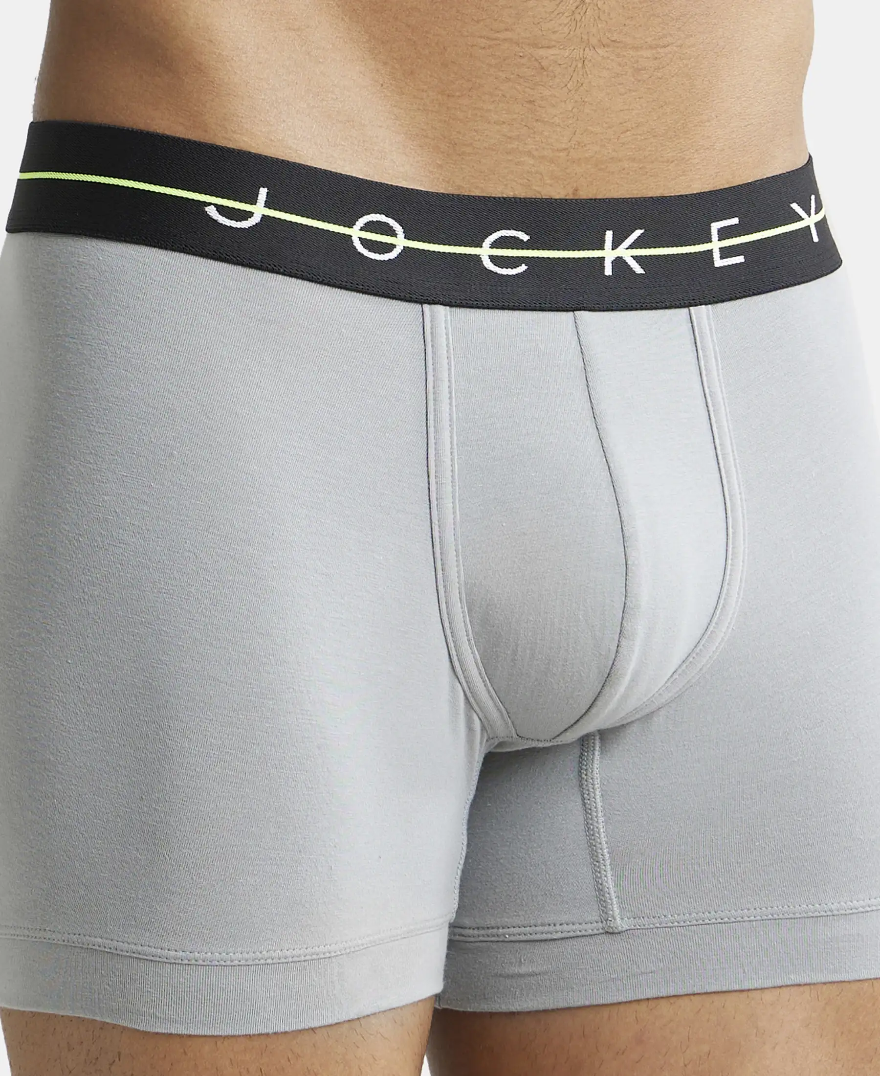 Super Combed Cotton Elastane Stretch Solid Trunk with Ultrasoft Waistband - Monument - Image 6