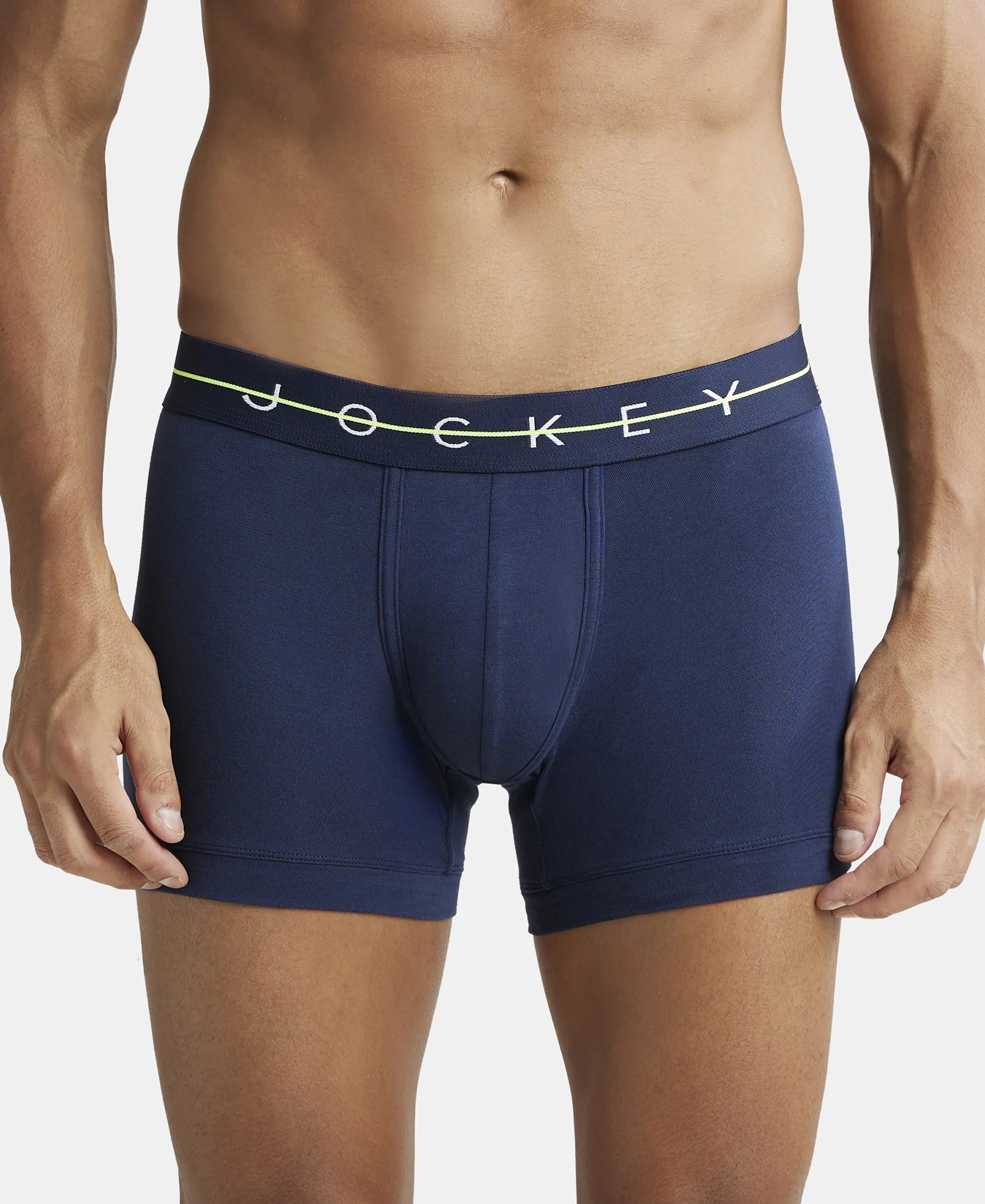 Super Combed Cotton Elastane Stretch Solid Trunk with Ultrasoft Waistband - Navy