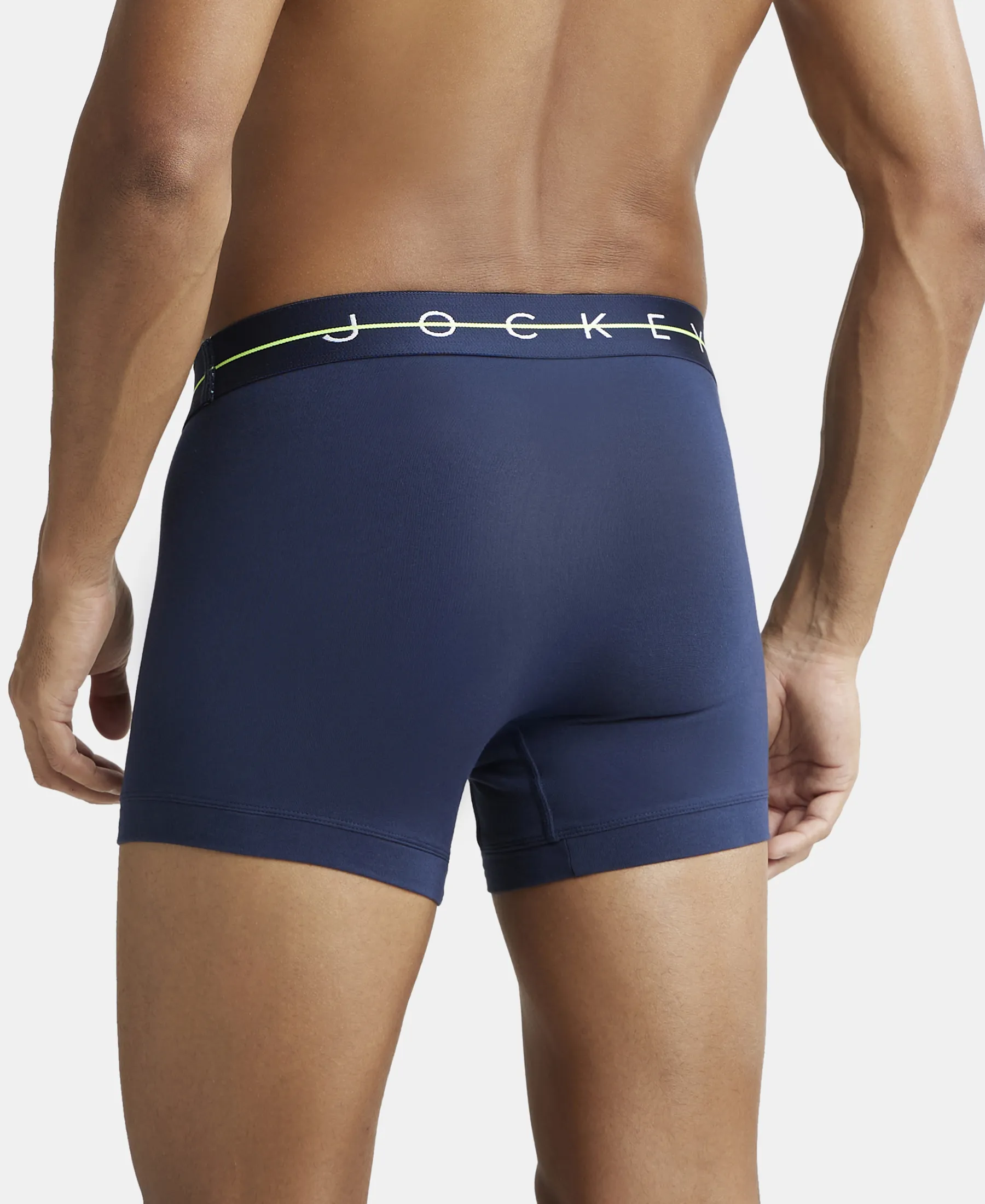Super Combed Cotton Elastane Stretch Solid Trunk with Ultrasoft Waistband - Navy - Image 3