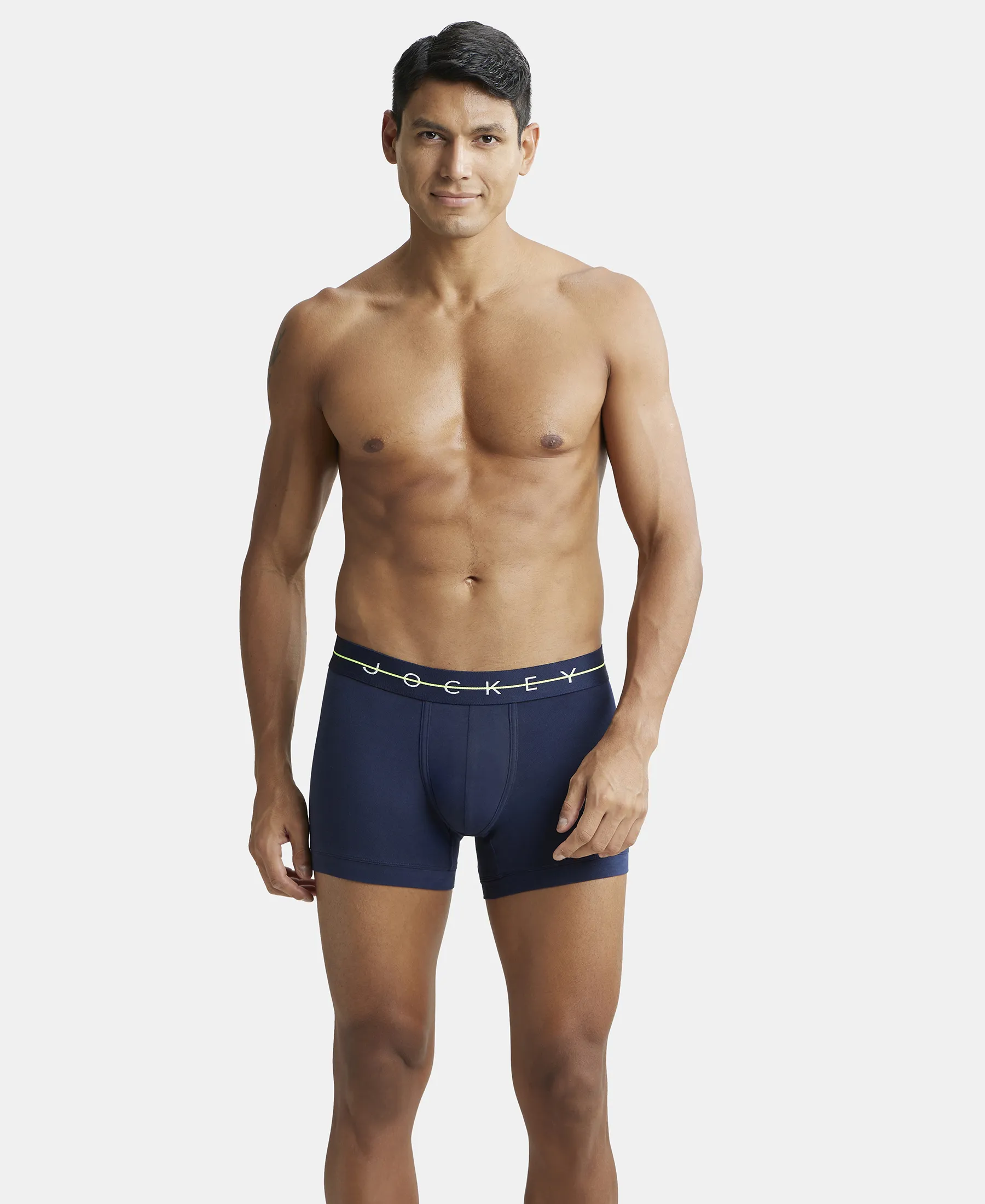 Super Combed Cotton Elastane Stretch Solid Trunk with Ultrasoft Waistband - Navy - Image 6