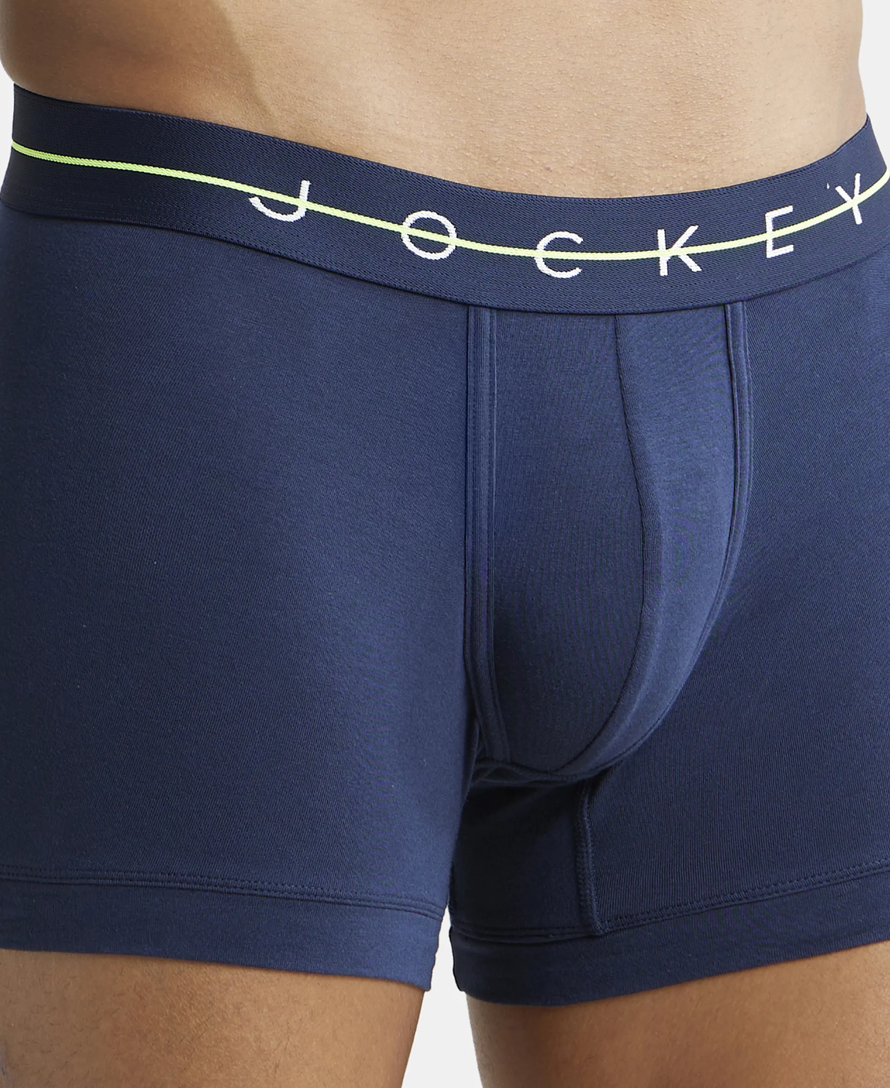Super Combed Cotton Elastane Stretch Solid Trunk with Ultrasoft Waistband - Navy - Image 7