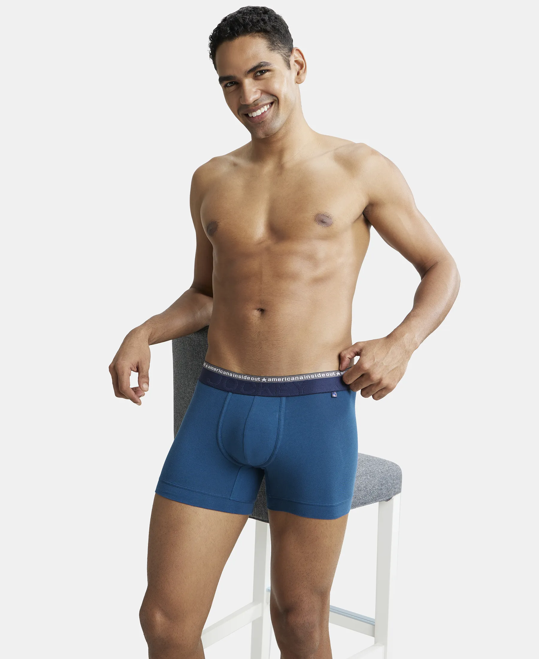 Super Combed Cotton Elastane Stretch Solid Trunk with Ultrasoft Waistband - Seaport Teal (Pack of 2) - Image 8
