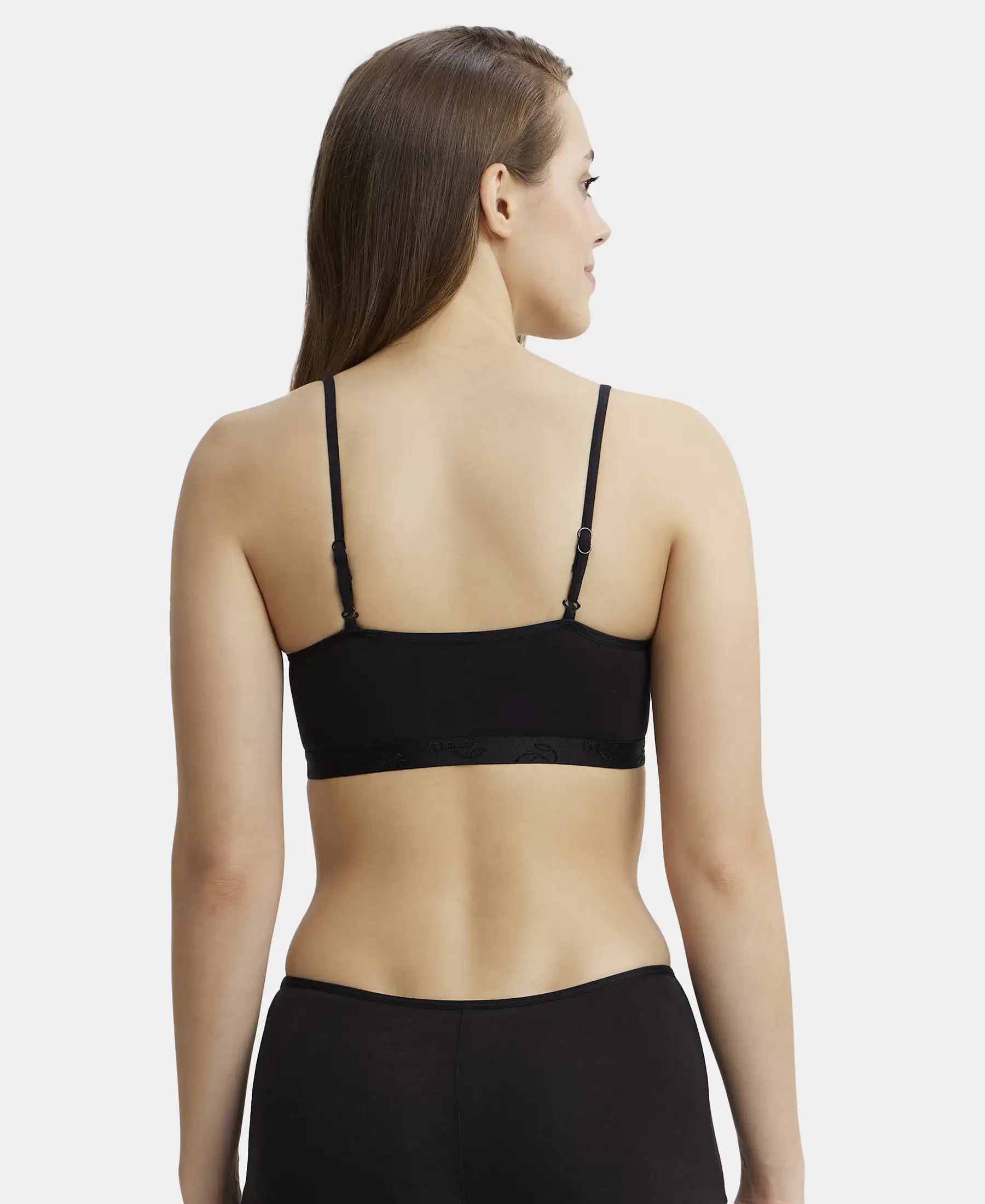 Super Combed Cotton Elastane Stretch Multiway Styled Crop Top With Adjustable Straps and StayFresh Treatment - Black - Image 3