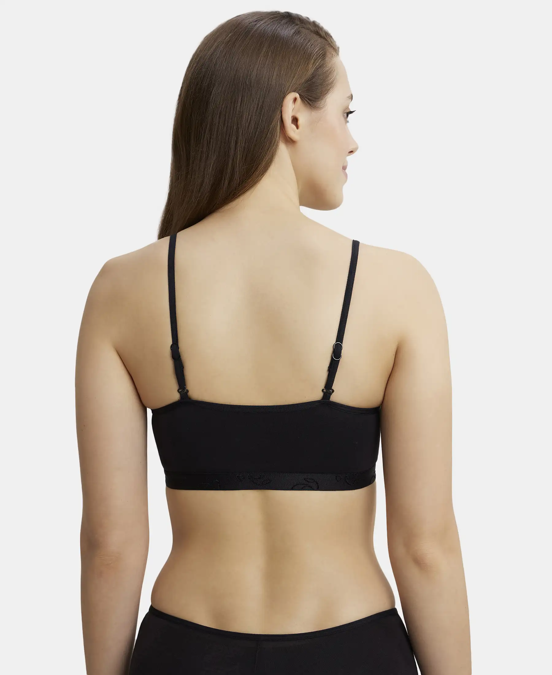 Super Combed Cotton Elastane Stretch Multiway Styled Crop Top With Adjustable Straps and StayFresh Treatment - Black - Image 6