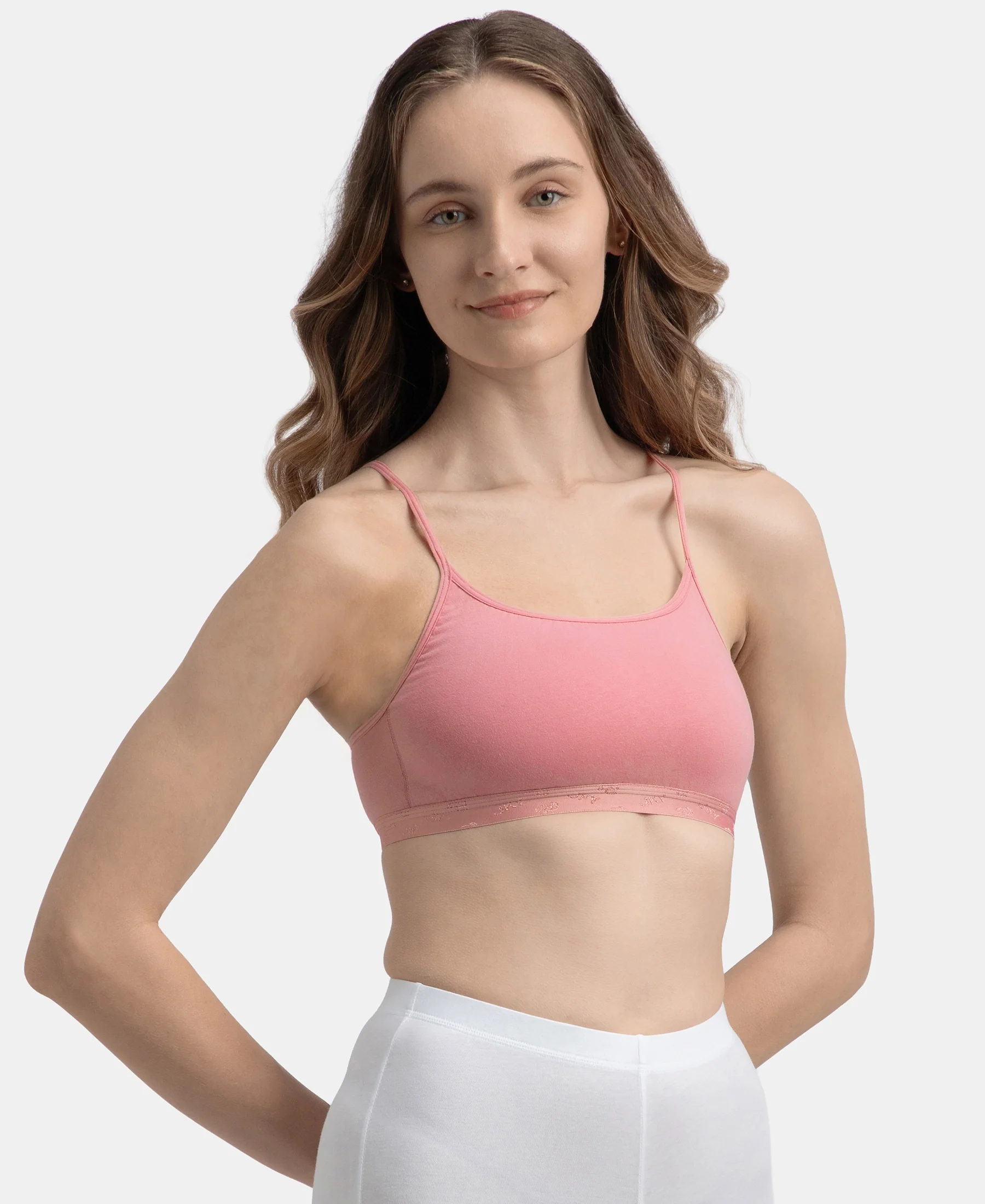 Super Combed Cotton Elastane Stretch Multiway Styled Crop Top With Adjustable Straps and StayFresh Treatment - Rose - Image 2