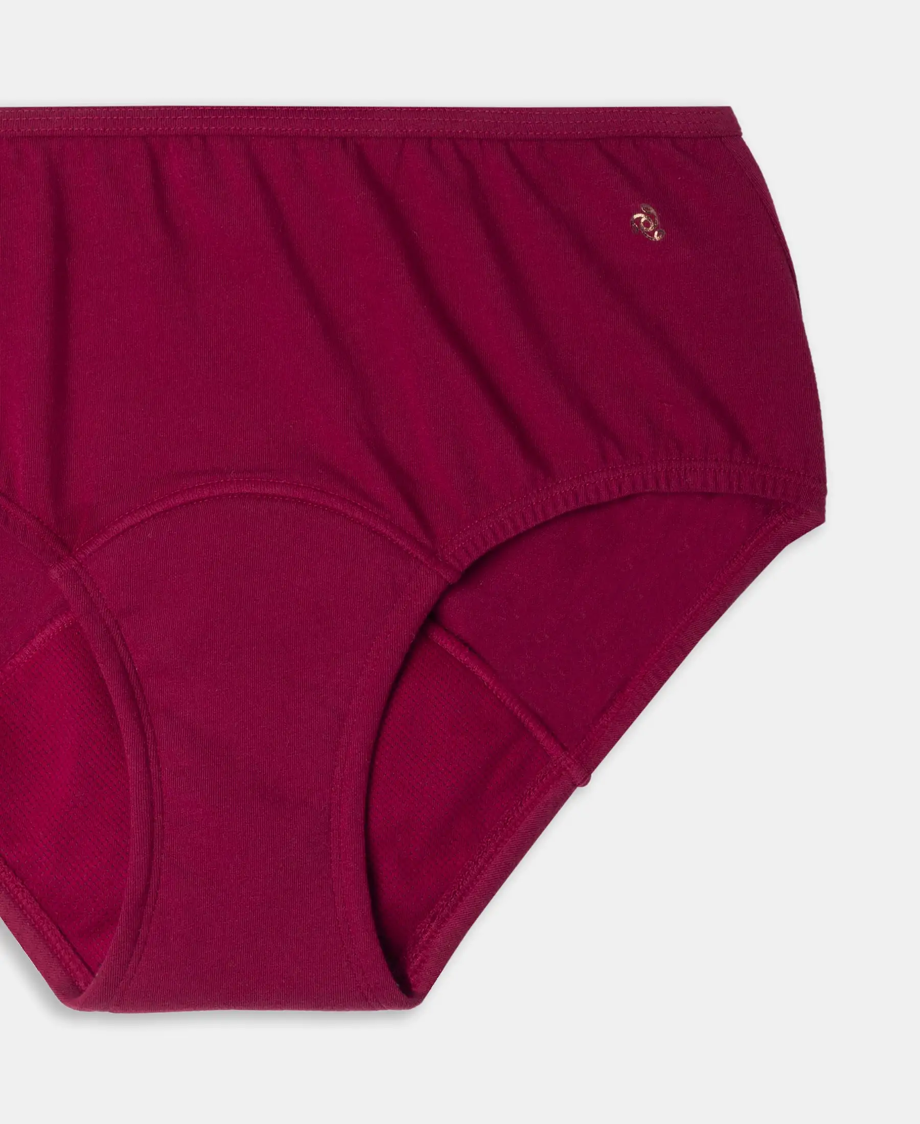Super Combed Cotton Elastane Stretch Period Panty with Leak Proof Inner Absorbent Layer and StayFresh Treatment - Beet Red - Image 8