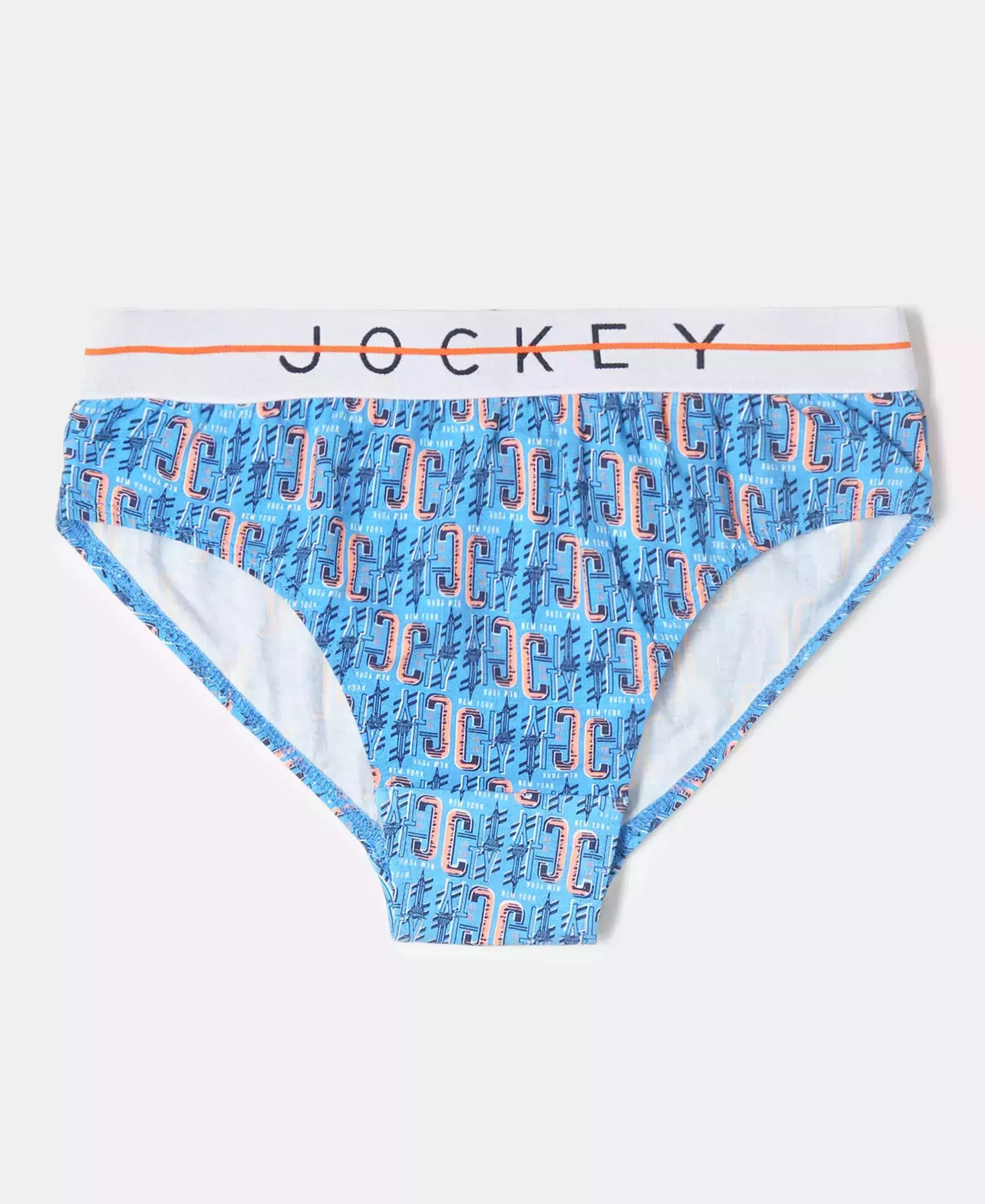 Super Combed Cotton Elastane Stretch Printed Brief with Ultrasoft Waistband - Navy - Malibu Blue (Pack of 2) - Image 2