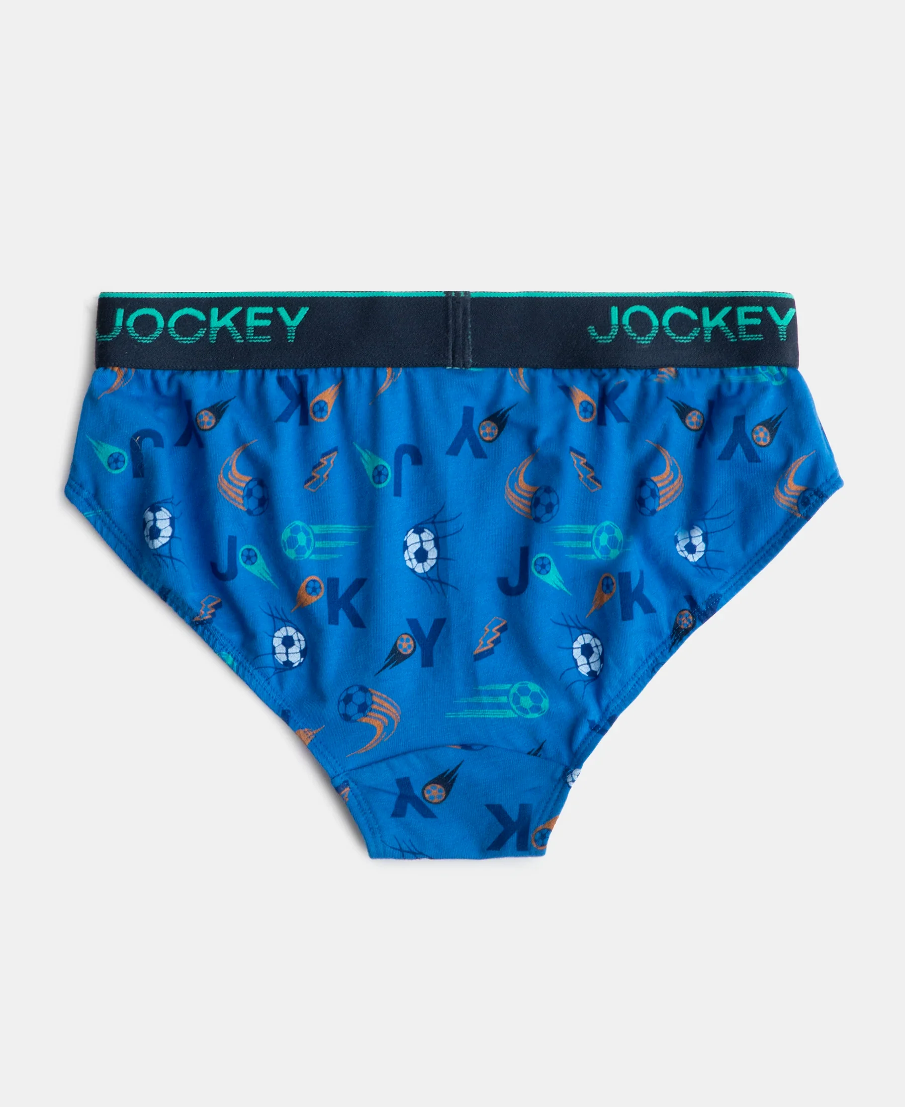 Super Combed Cotton Elastane Stretch Printed Brief with Ultrasoft Waistband - Rich Royal Blue & Navy (Pack of 2) - Image 3