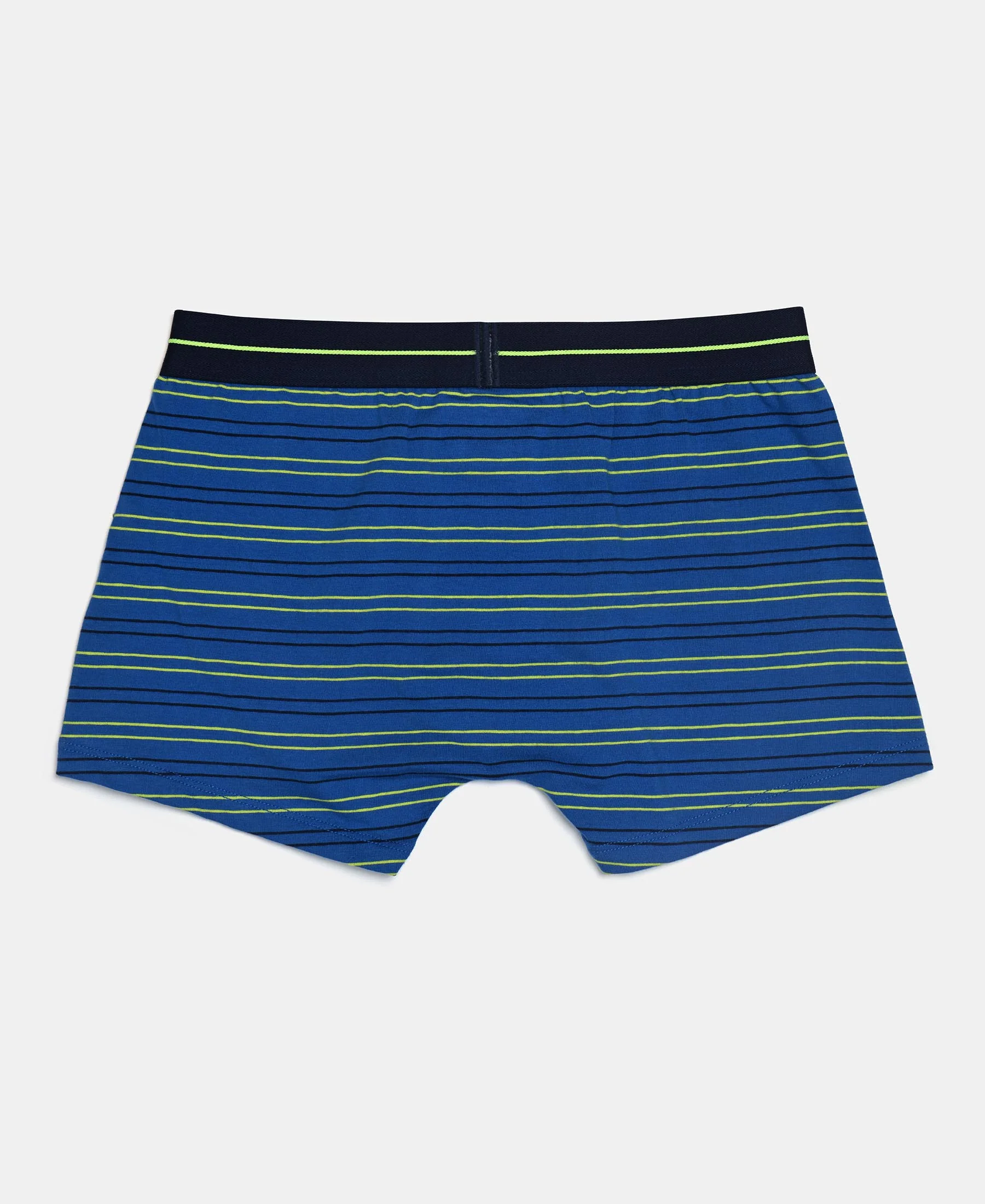 Super Combed Cotton Elastane Stretch Printed Trunk with Front Open Fly and Ultrasoft Waistband - Ensign Blue & White (Pack of 2) - Image 7