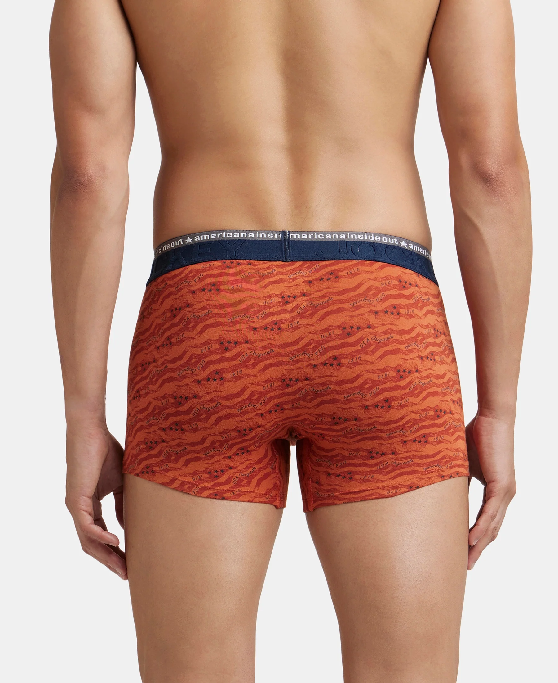Super Combed Cotton Elastane Stretch Printed Trunk with Ultrasoft Waistband - Autumn Glaze - Image 3