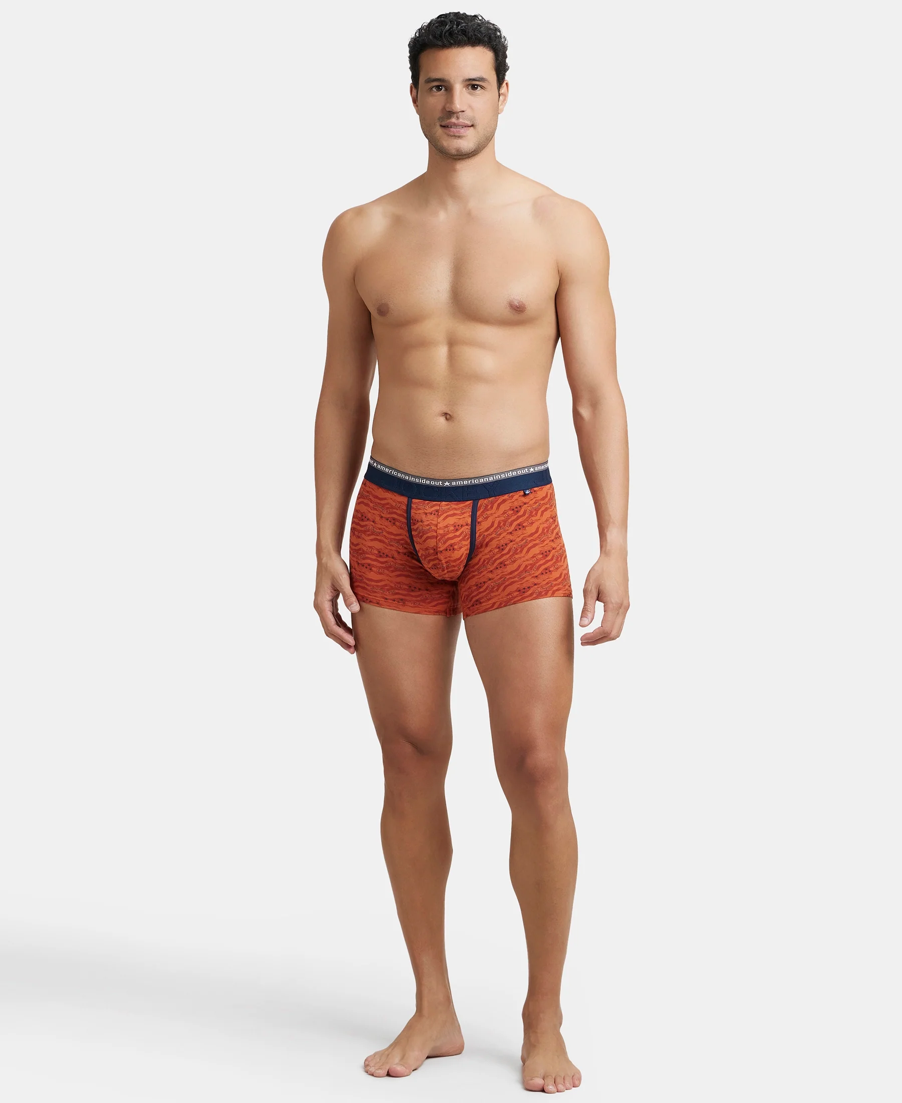 Super Combed Cotton Elastane Stretch Printed Trunk with Ultrasoft Waistband - Autumn Glaze - Image 4