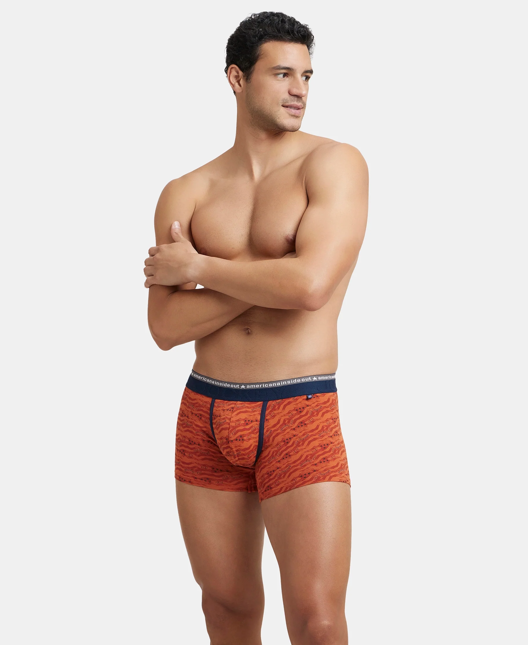 Super Combed Cotton Elastane Stretch Printed Trunk with Ultrasoft Waistband - Autumn Glaze - Image 5