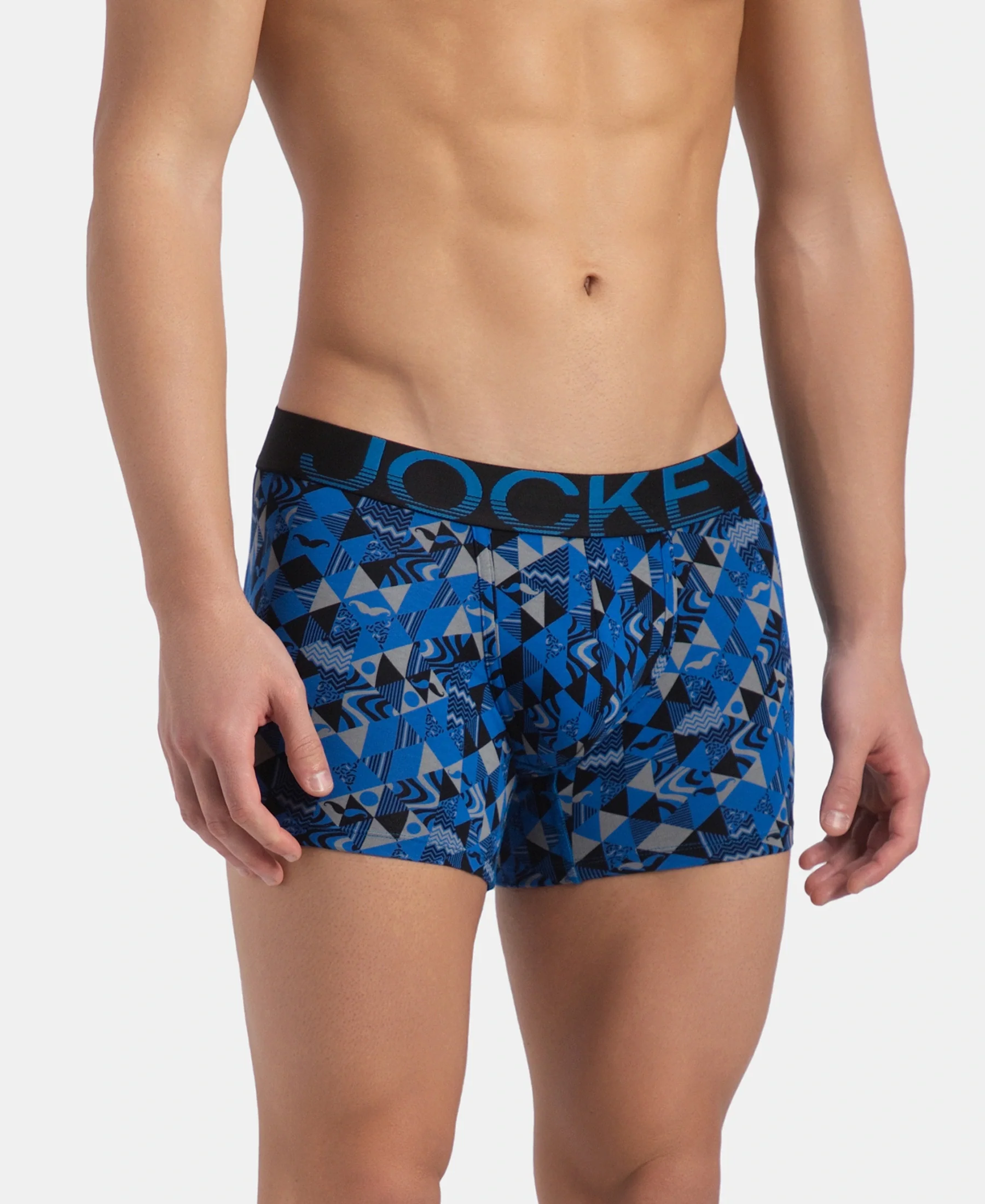 Super Combed Cotton Elastane Stretch Printed Trunk with Ultrasoft Waistband - Black Sky Diver - Image 2