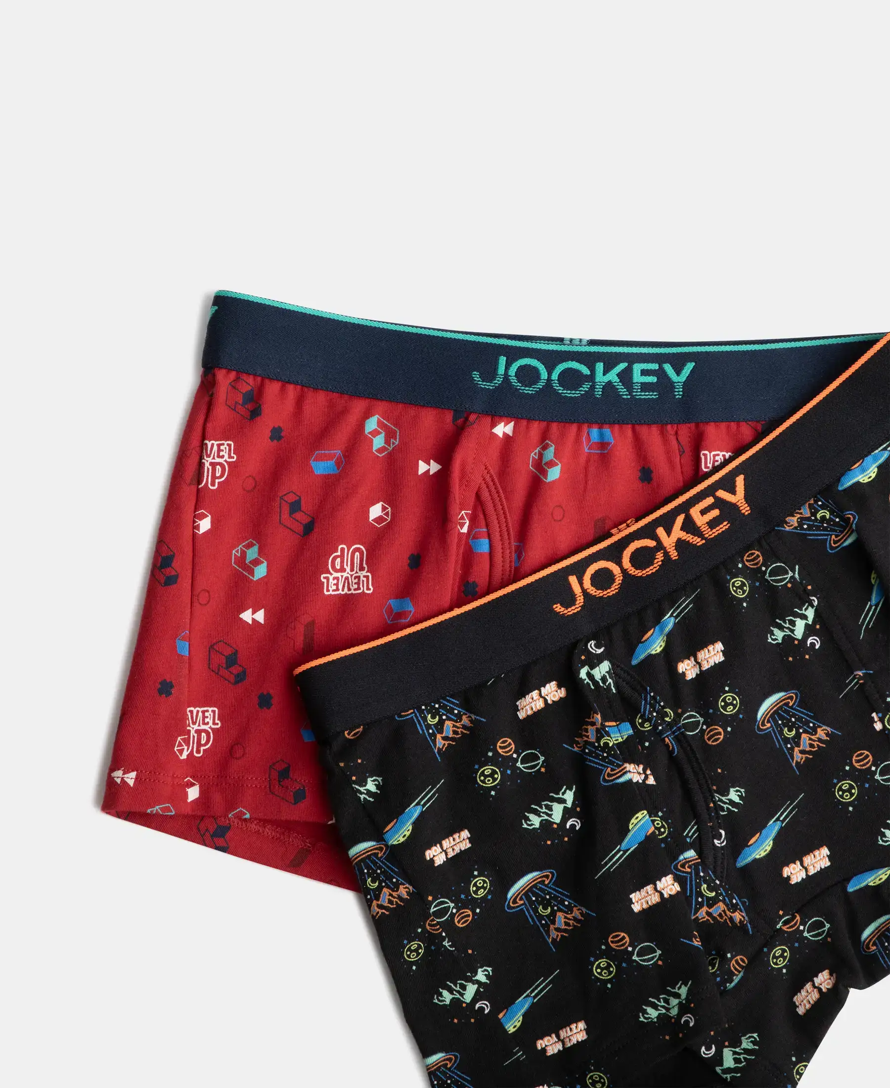 Super Combed Cotton Elastane Stretch Printed Trunk with Ultrasoft Waistband - Chilli Pepper & Black (Pack of 2) - Image 4