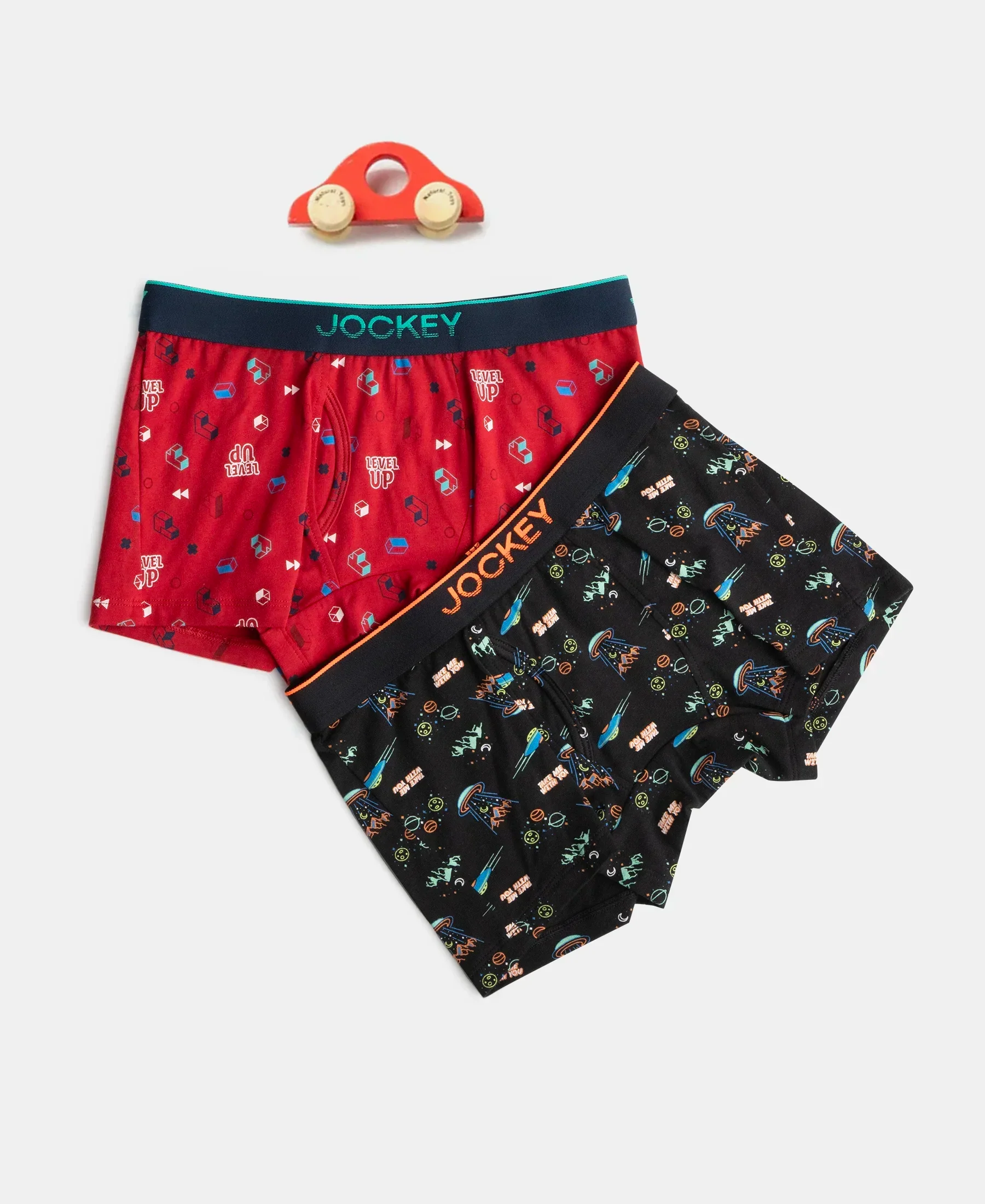Super Combed Cotton Elastane Stretch Printed Trunk with Ultrasoft Waistband - Chilli Pepper & Black (Pack of 2) - Image 5