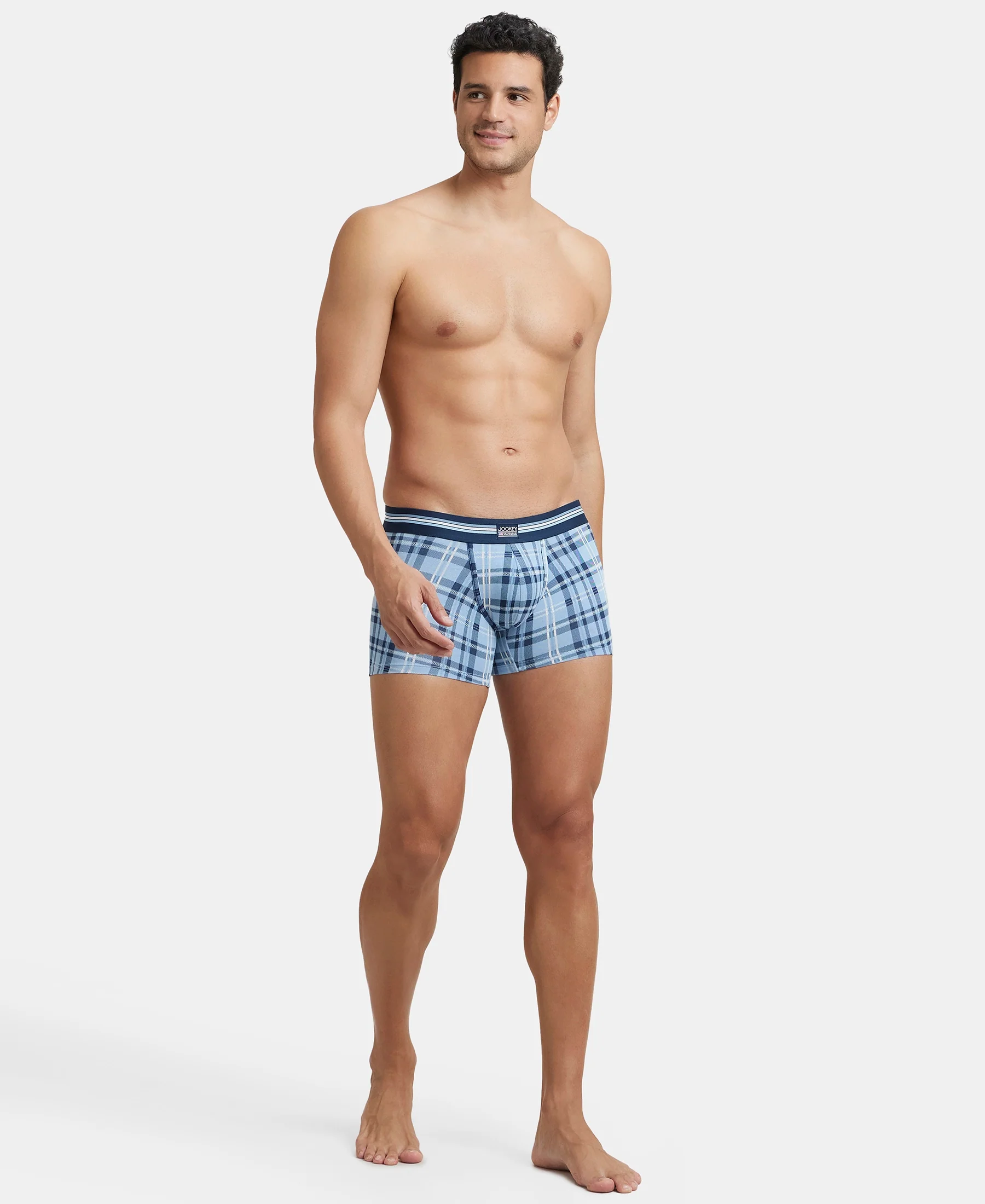 Super Combed Cotton Elastane Stretch Printed Trunk with Ultrasoft Waistband - Dusk Blue Print (Pack of 2) - Image 13