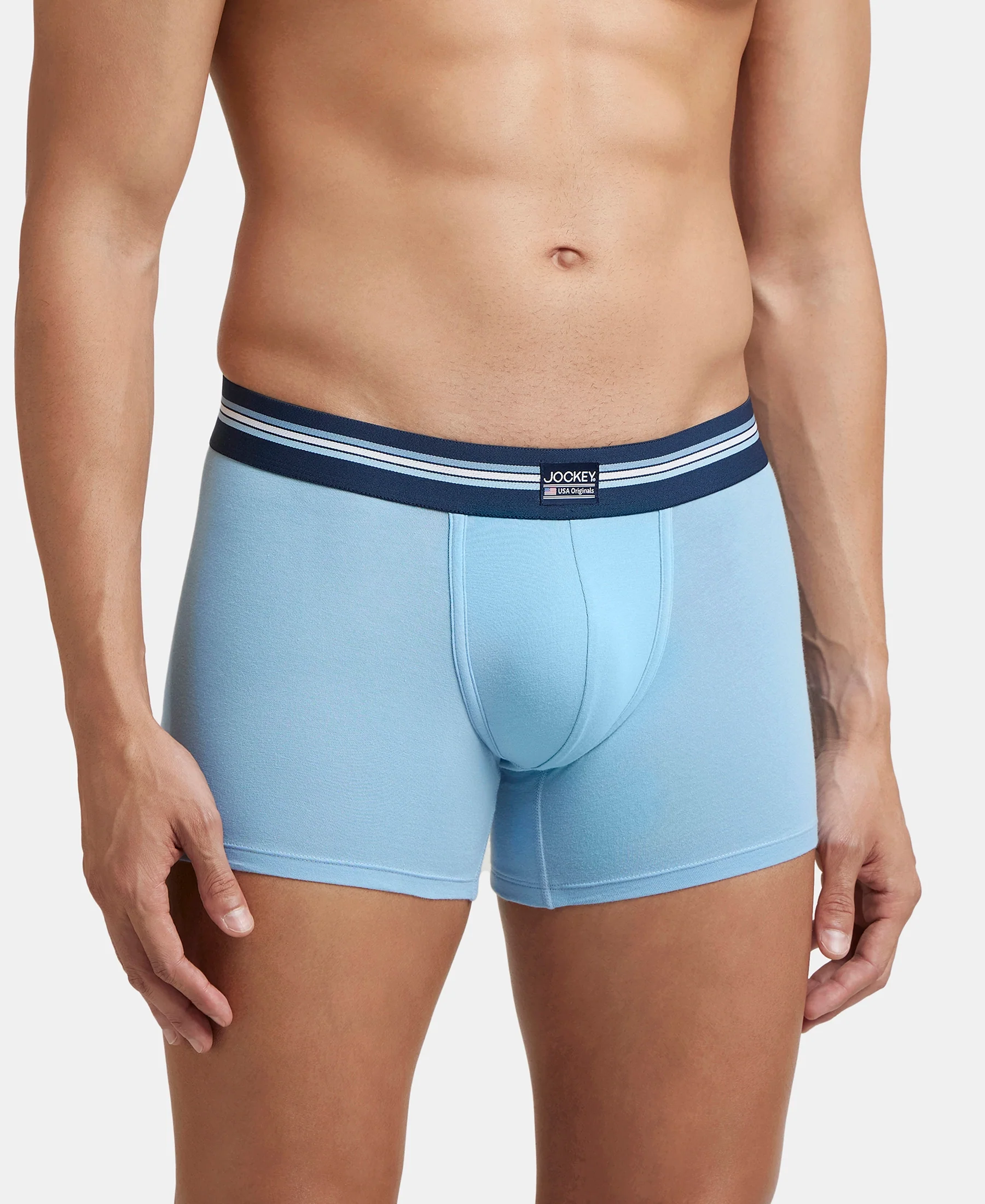 Super Combed Cotton Elastane Stretch Printed Trunk with Ultrasoft Waistband - Dusk Blue Print (Pack of 2) - Image 6