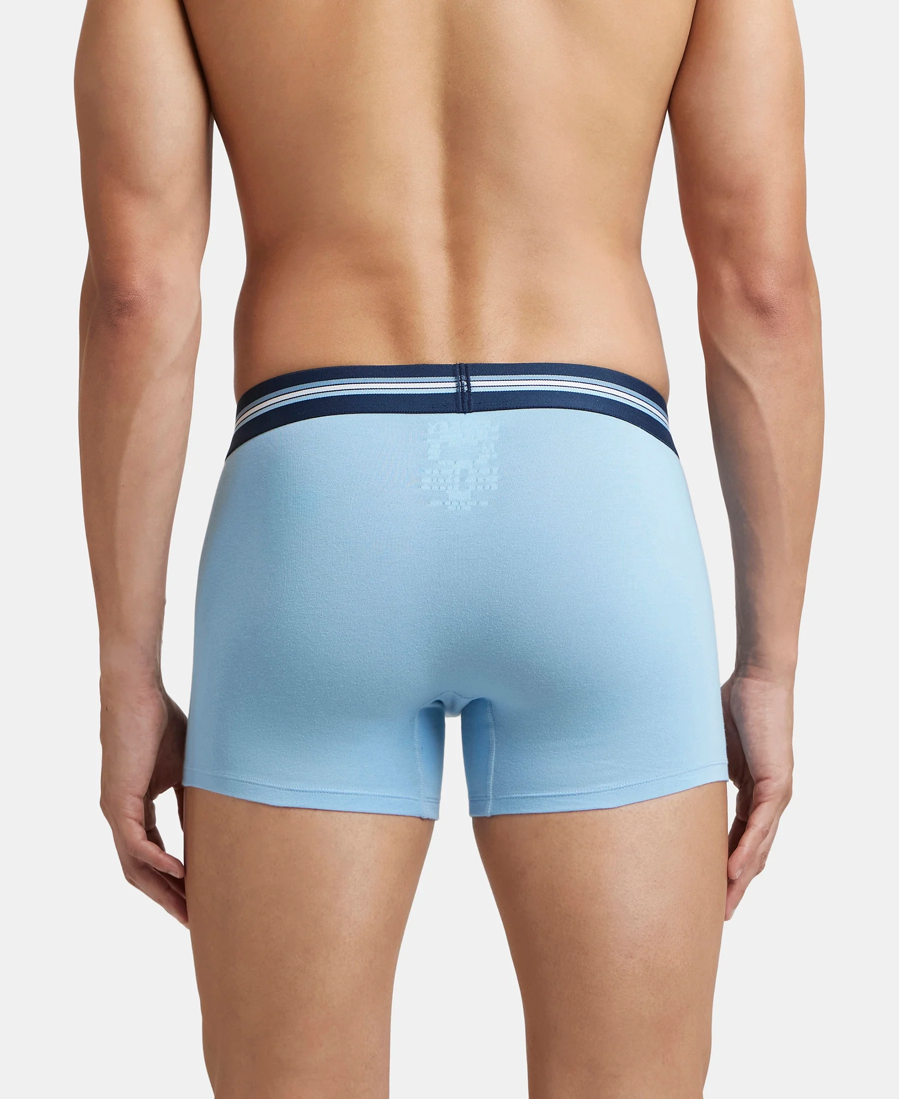 Super Combed Cotton Elastane Stretch Printed Trunk with Ultrasoft Waistband - Dusk Blue Print (Pack of 2) - Image 8