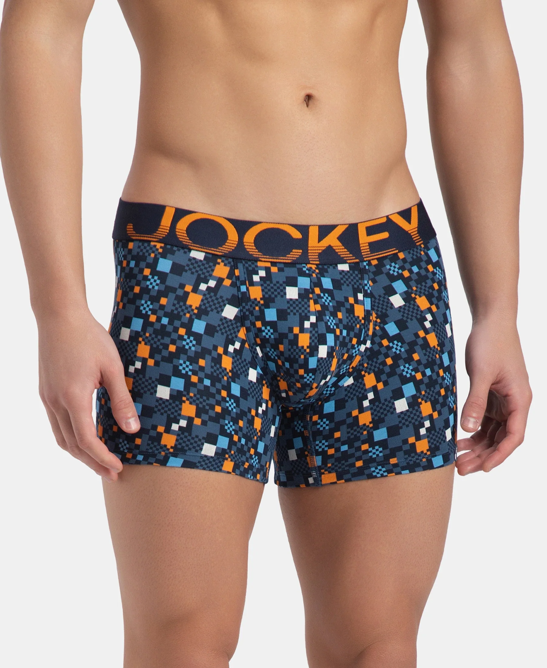 Super Combed Cotton Elastane Stretch Printed Trunk with Ultrasoft Waistband - Navy Autumn Glory - Image 2