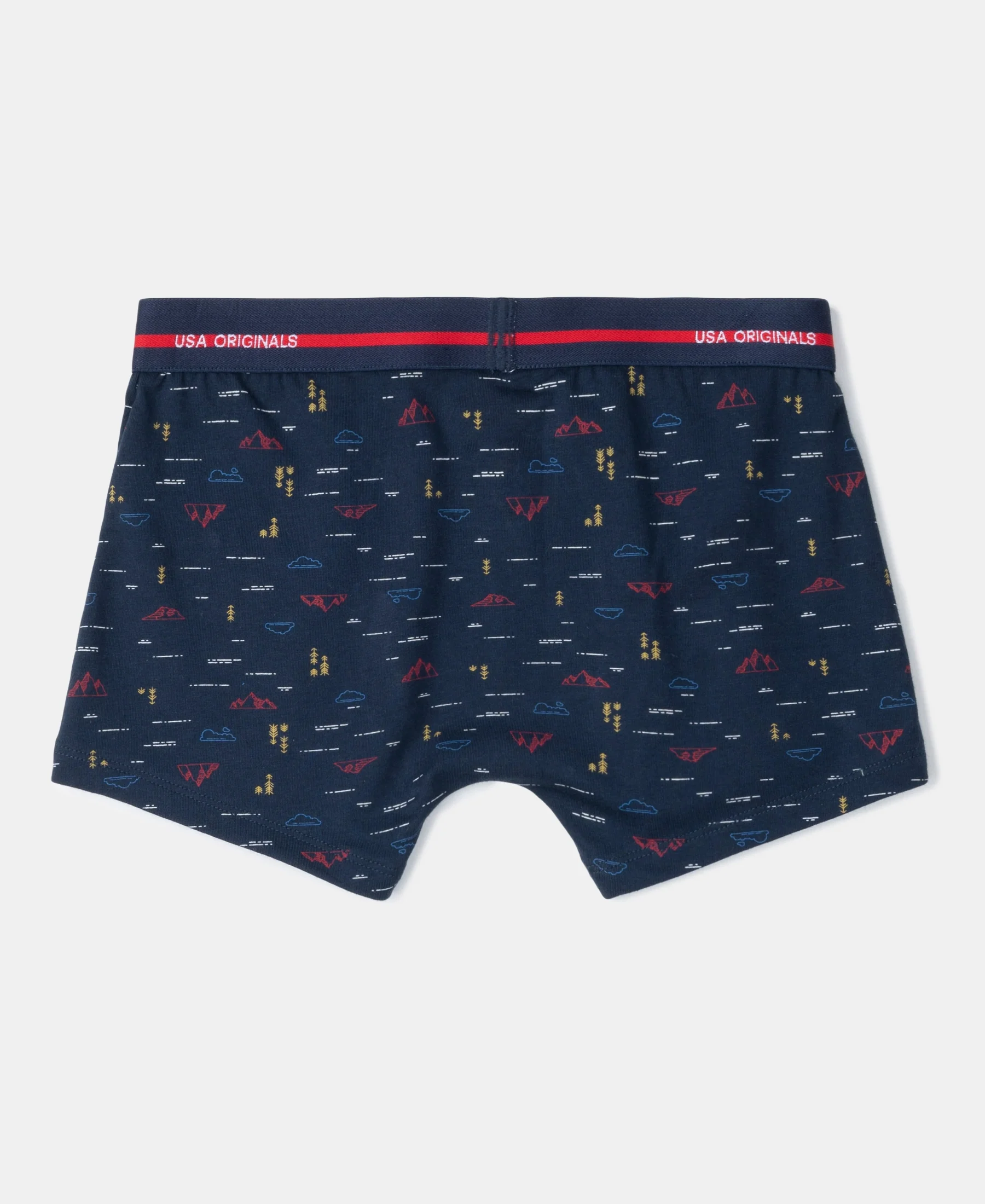 Super Combed Cotton Elastane Stretch Printed Trunk with Ultrasoft Waistband - Navy & Vallarta Blue (Pack of 2) - Image 3