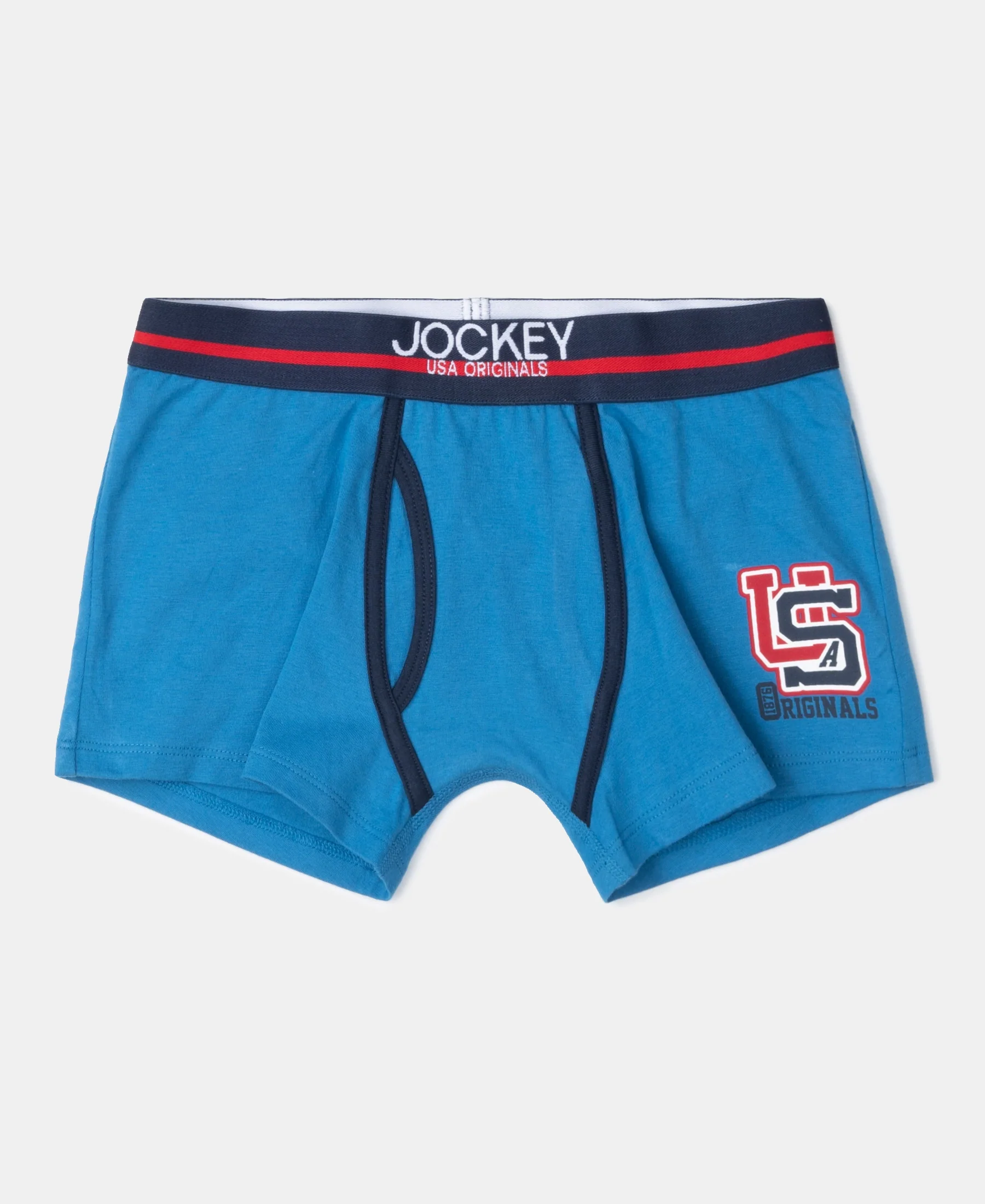 Super Combed Cotton Elastane Stretch Printed Trunk with Ultrasoft Waistband - Navy & Vallarta Blue (Pack of 2) - Image 4
