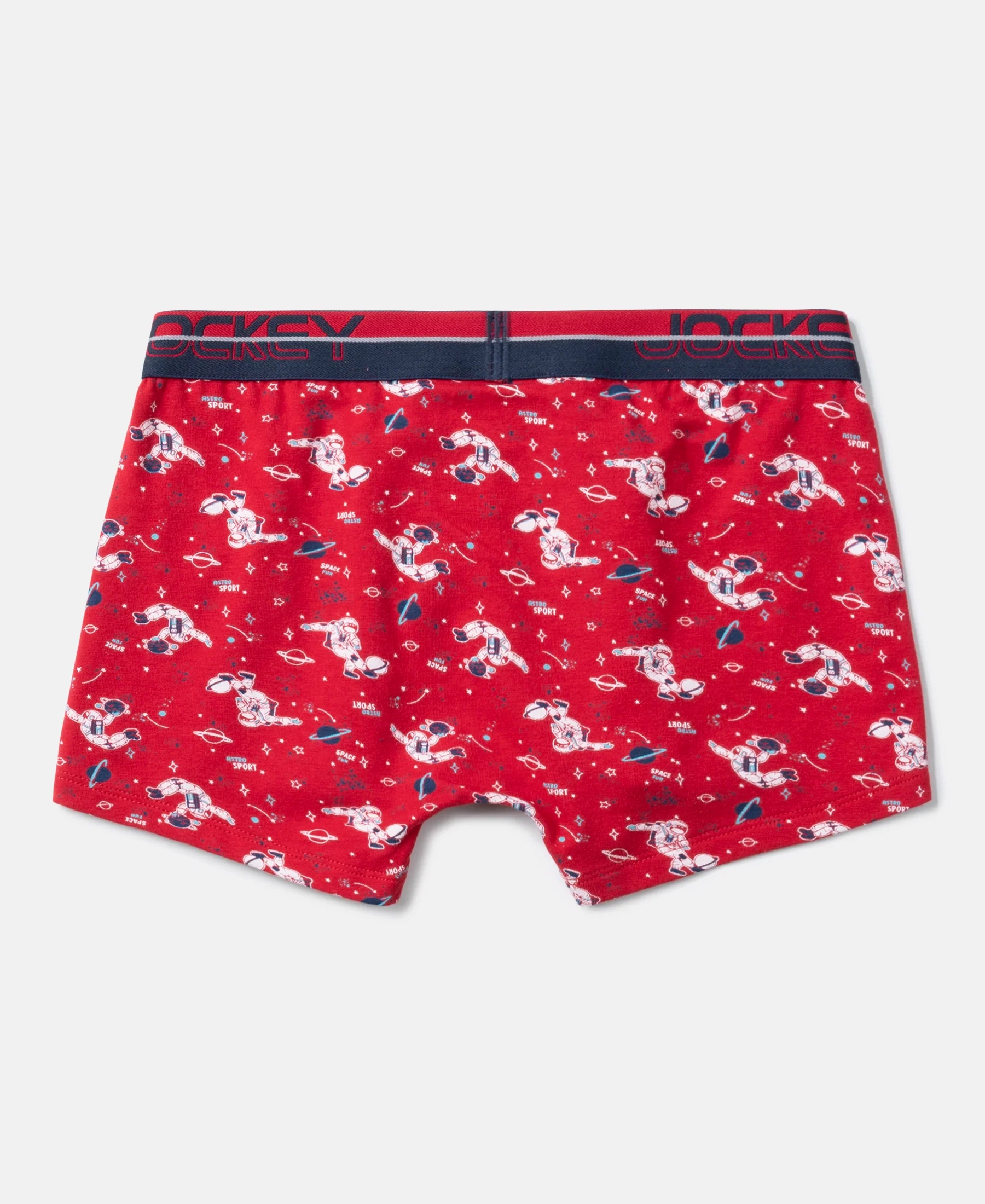 Super Combed Cotton Elastane Stretch Printed Trunk with Ultrasoft Waistband - Rich Royal Blue & Chilli Pepper (Pack of 2) - Image 6