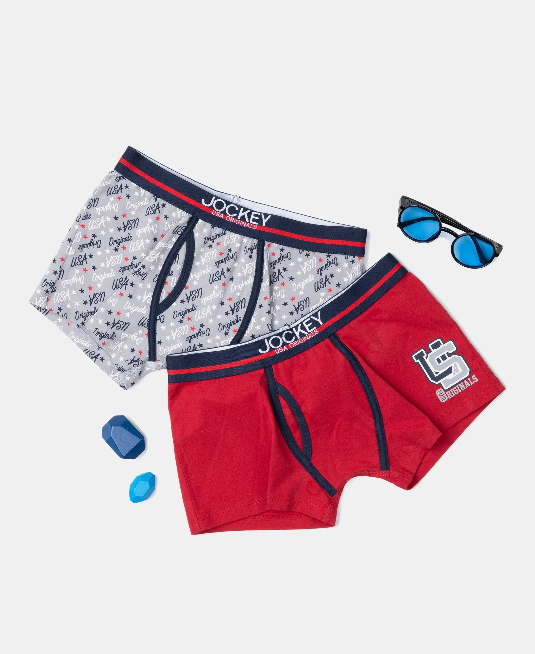 Super Combed Cotton Elastane Stretch Printed Trunk with Ultrasoft Waistband - Sleet & Chilli Pepper (Pack of 2) - Image 5