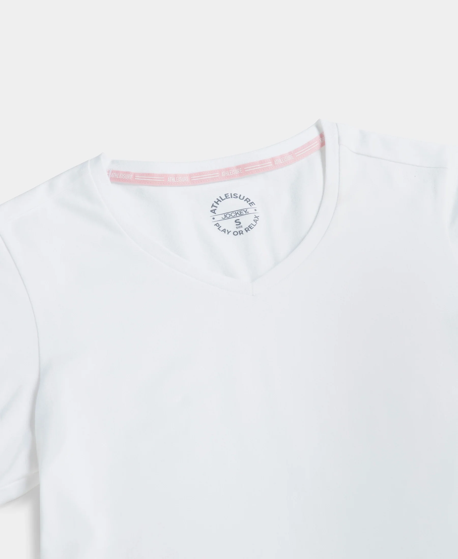 Super Combed Cotton Elastane Stretch Regular Fit Solid V Neck Half Sleeve T-Shirt - White - Image 8