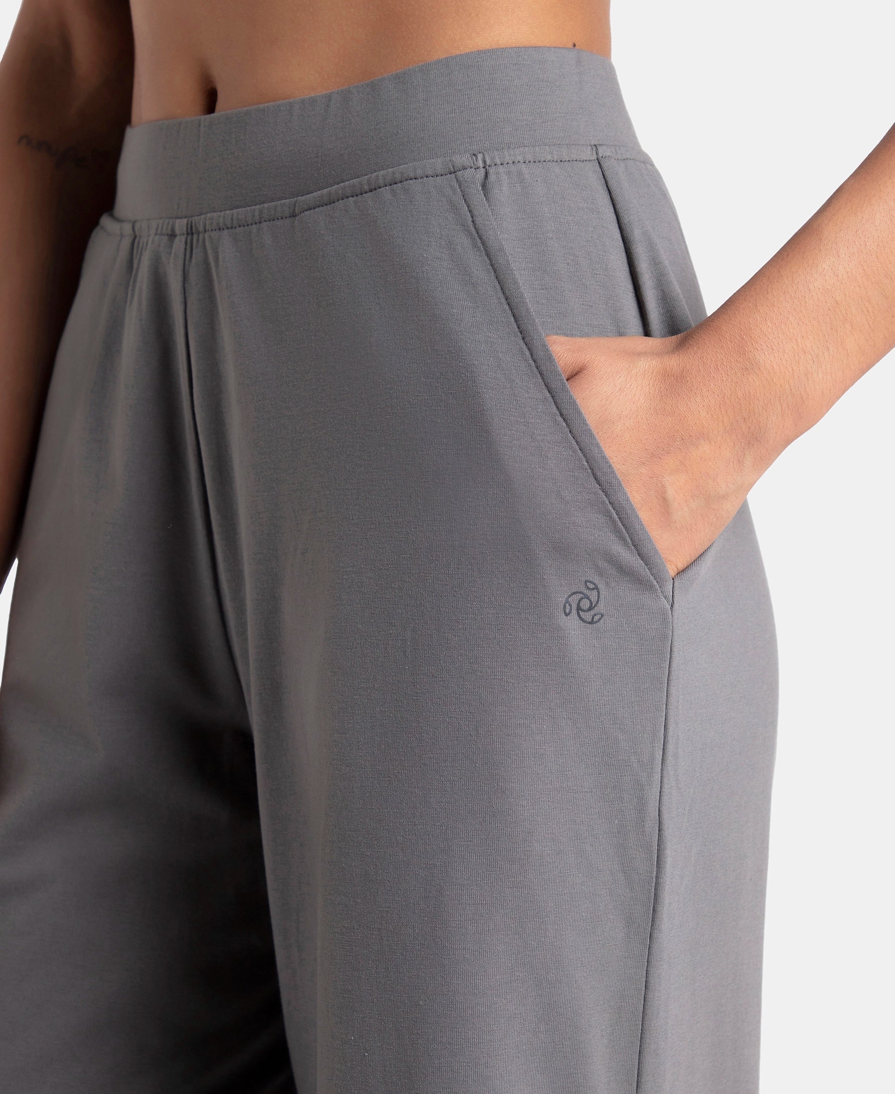 Super Combed Cotton Rich Elastane Stretch Relaxed Fit Culottes - Castle Rock - Image 6