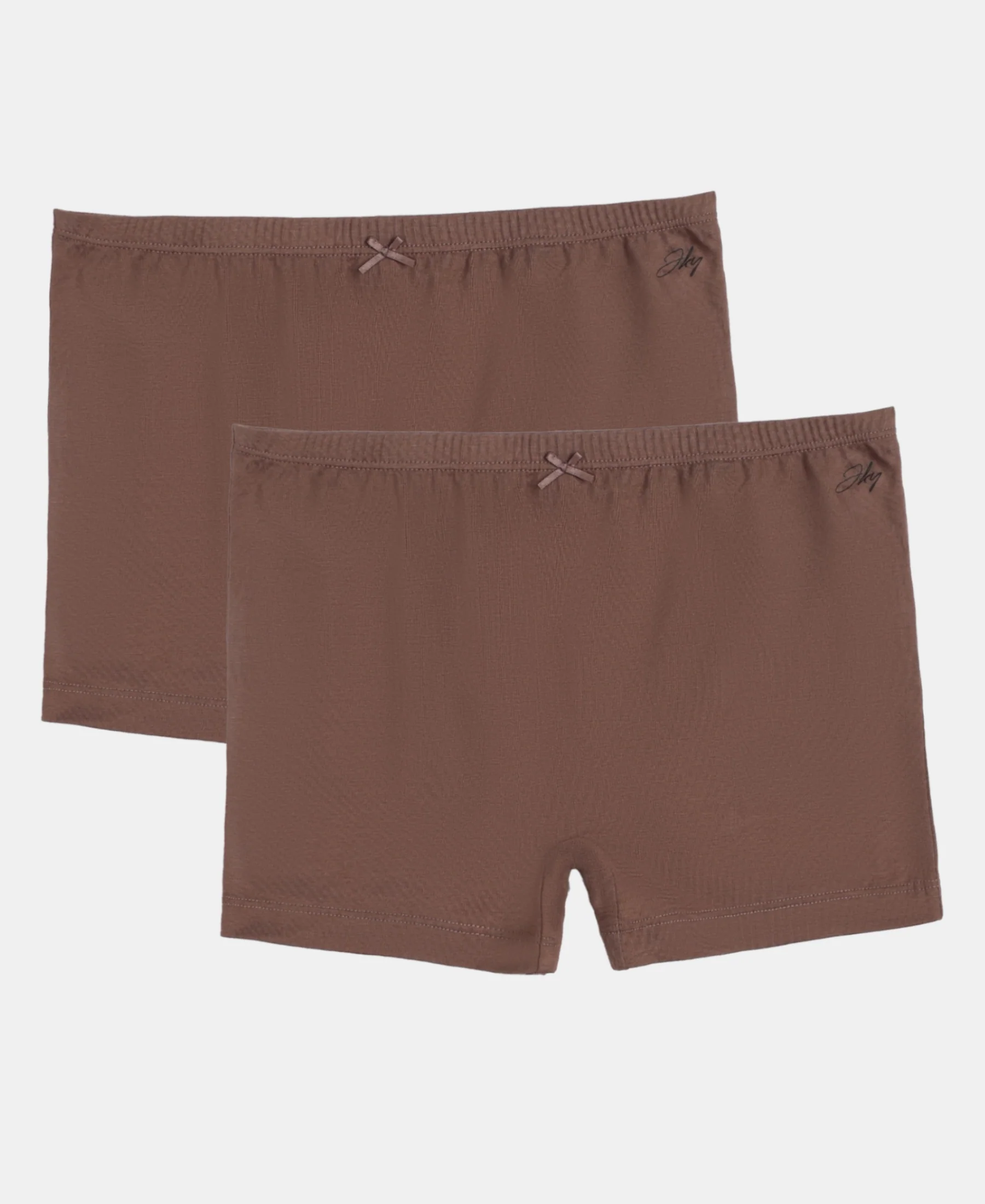 Super Combed Cotton Elastane Stretch Shorties with Ultrasoft Waistband - Deep Taupe (Pack of 2)
