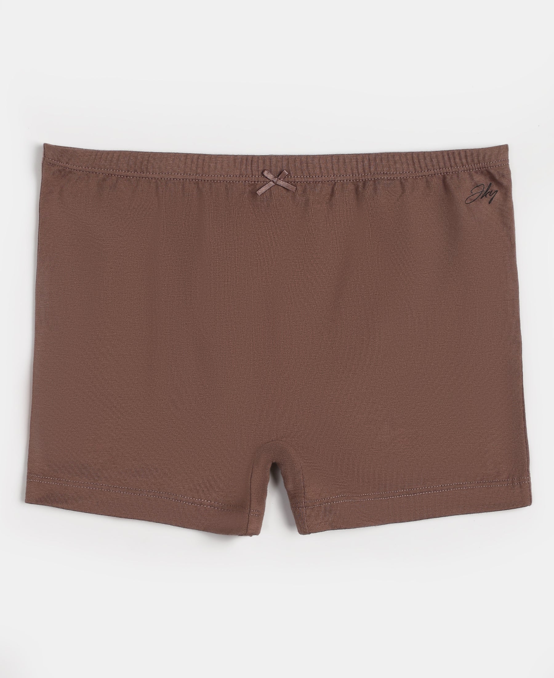 Super Combed Cotton Elastane Stretch Shorties with Ultrasoft Waistband - Deep Taupe (Pack of 2) - Image 2