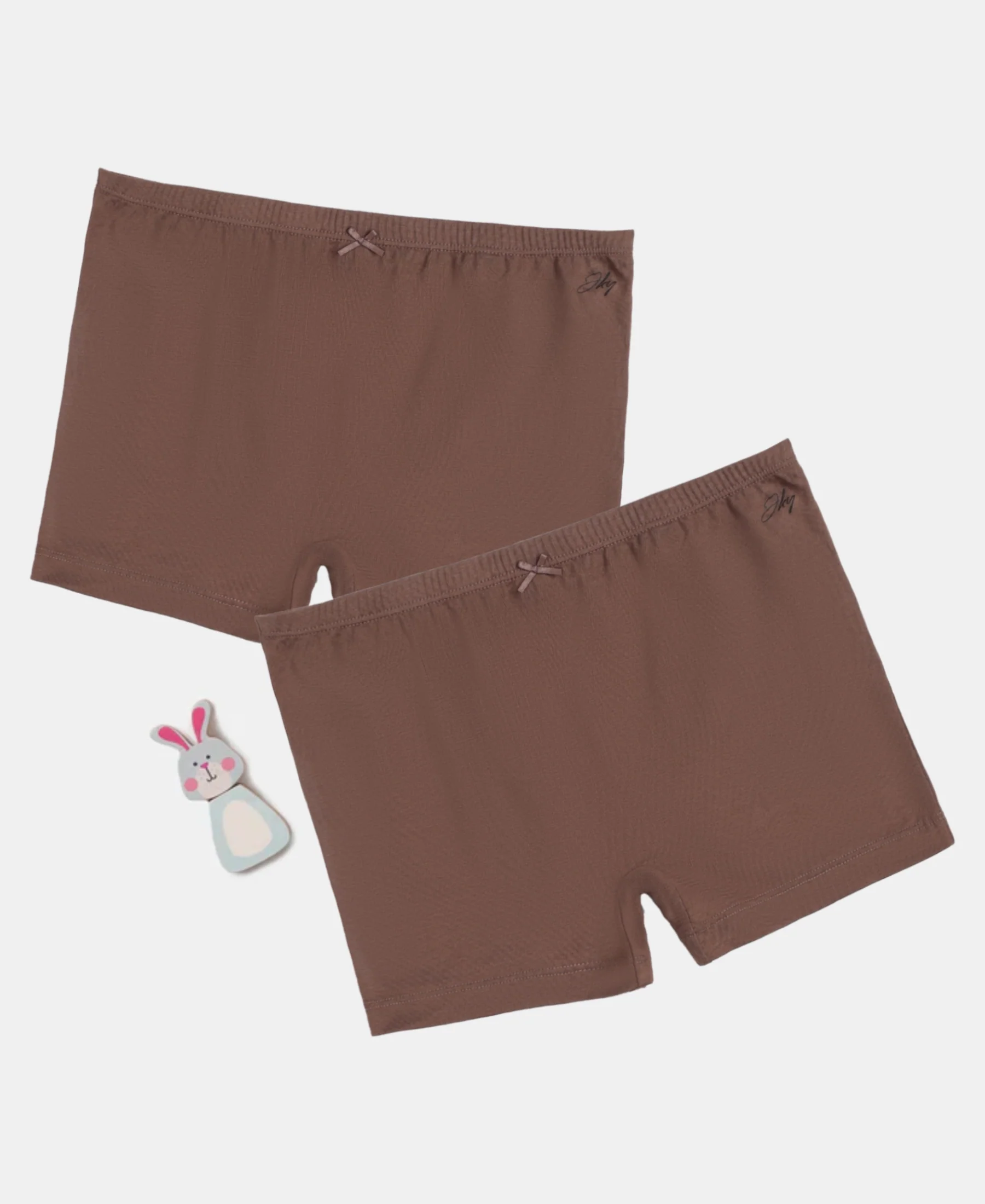 Super Combed Cotton Elastane Stretch Shorties with Ultrasoft Waistband - Deep Taupe (Pack of 2) - Image 5