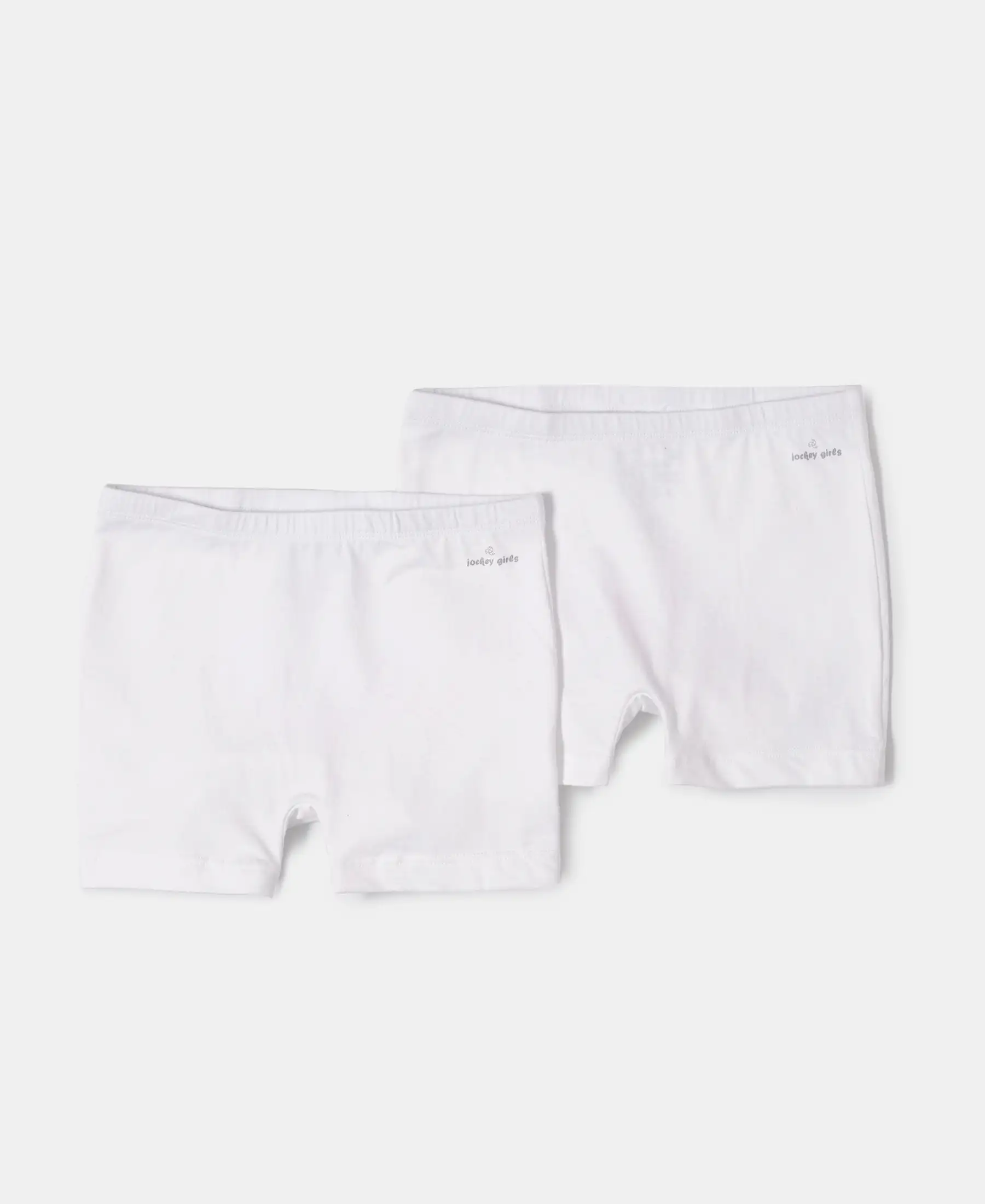 Super Combed Cotton Elastane Stretch Shorties with Ultrasoft Waistband - White (Pack of 2)