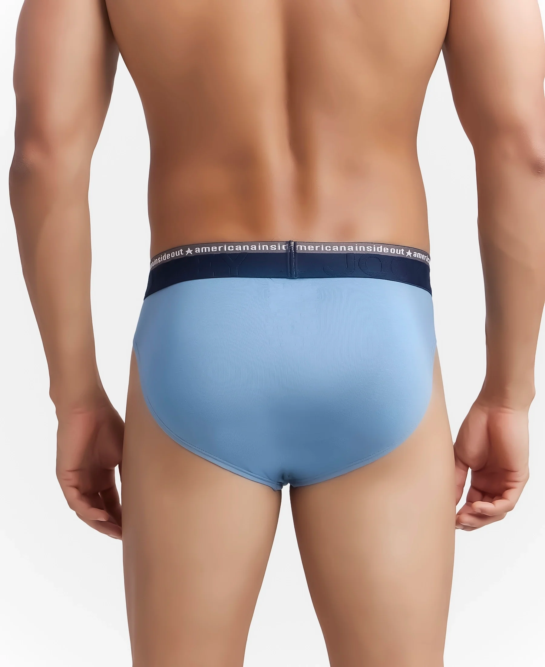 Super Combed Cotton Elastane Stretch Solid Brief with Ultrasoft Waistband - Blue Heaven (Pack of 2) - Image 3