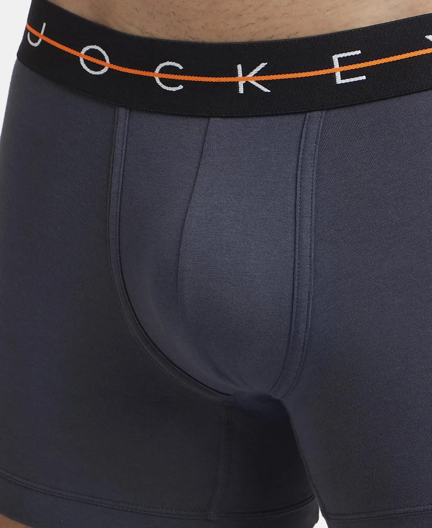 Super Combed Cotton Elastane Stretch Solid Trunk with Ultrasoft Waistband - Black & Graphite (Pack of 2) - Image 10