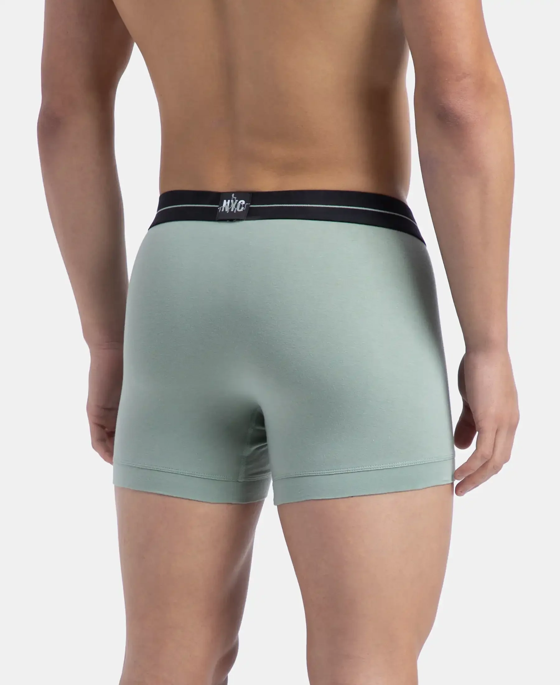 Super Combed Cotton Elastane Stretch Solid Trunk with Ultrasoft Waistband - Iceberg Green - Image 3
