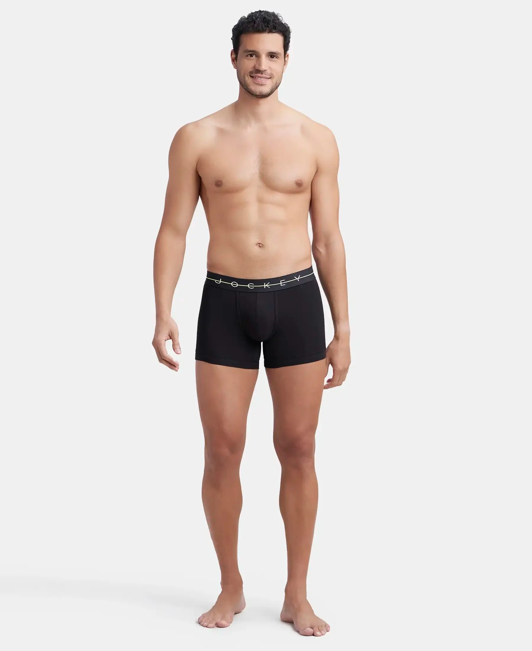 Super Combed Cotton Elastane Stretch Solid Trunk with Ultrasoft Waistband - Navy & Black (Pack of 2) - Image 9