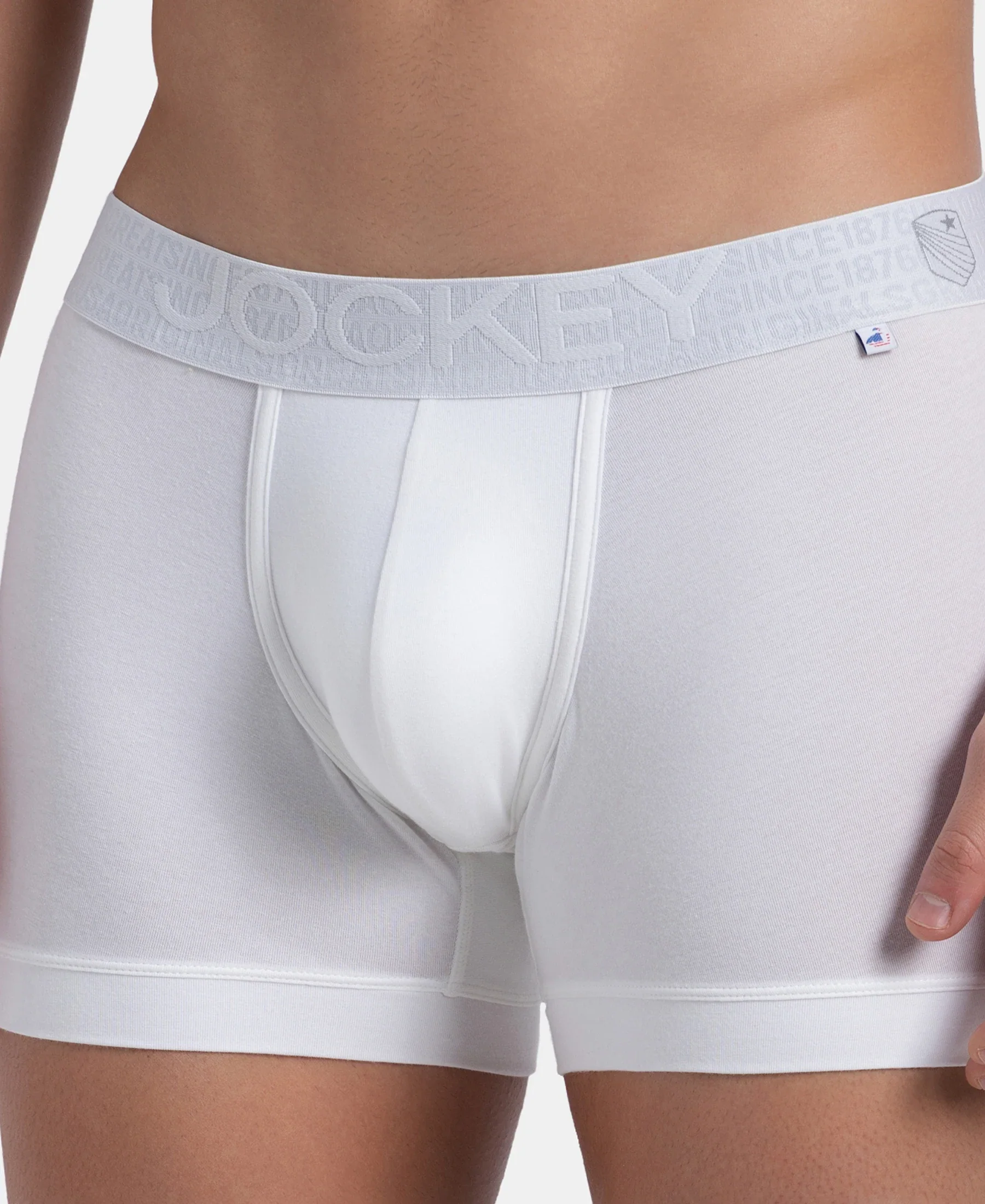 Super Combed Cotton Elastane Stretch Solid Trunk with Ultrasoft Waistband - White (Pack of 2) - Image 9