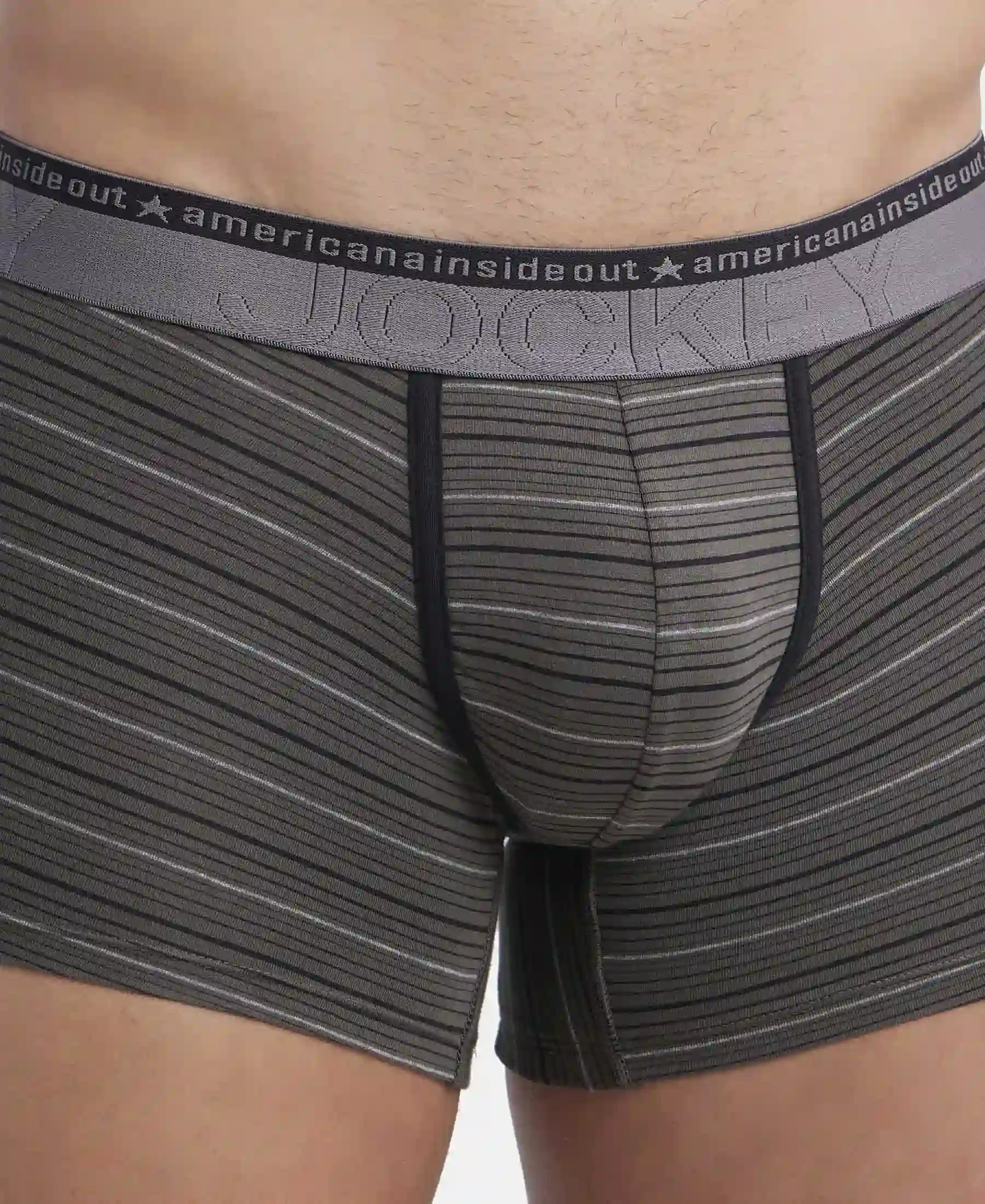 Super Combed Cotton Elastane Stretch Stripe Trunk with Ultrasoft Waistband - Deep Olive - Image 6