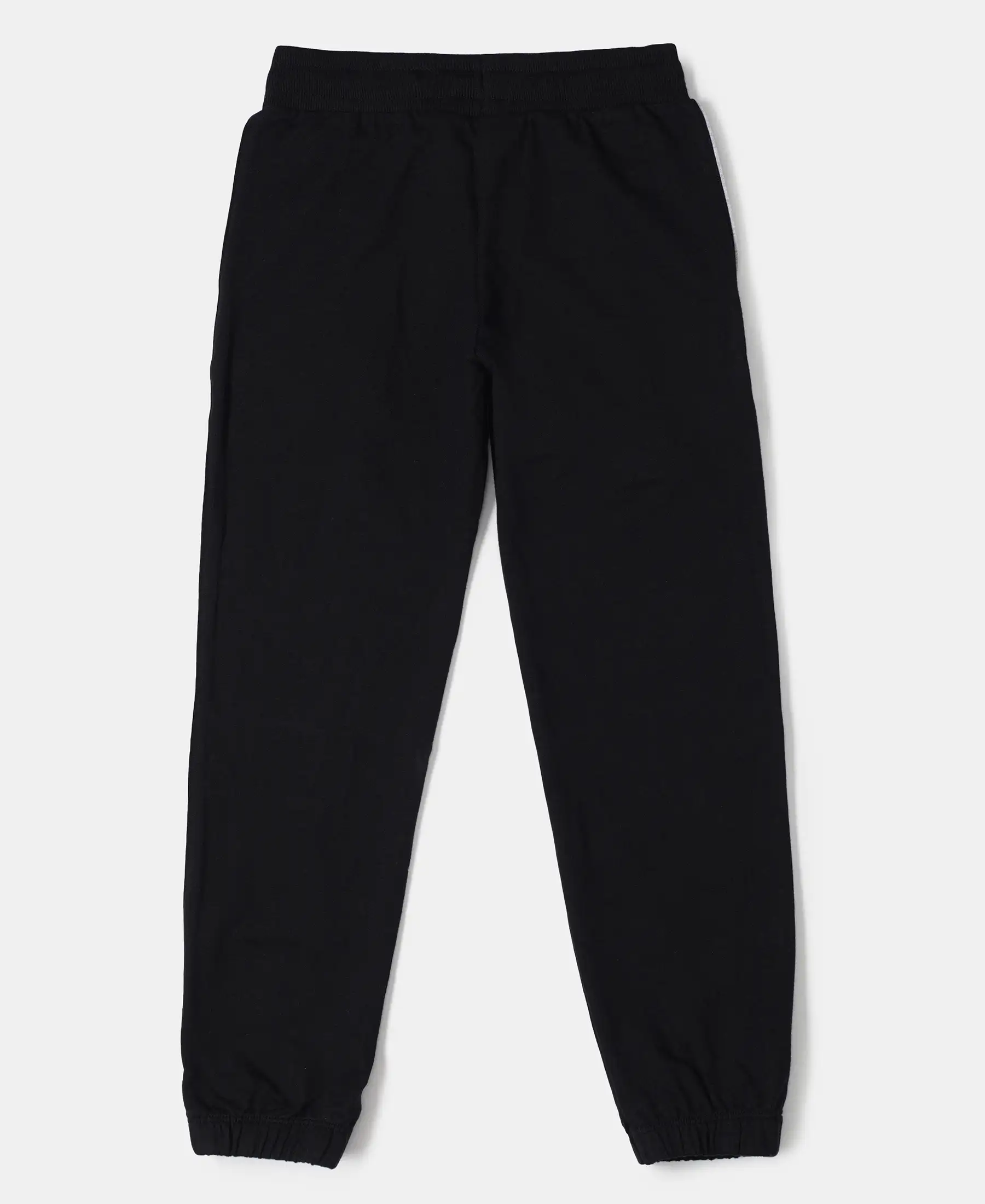 Girl's Super Combed Cotton French Terry Graphic Printed Relaxed Fit Joggers - Black - Image 2