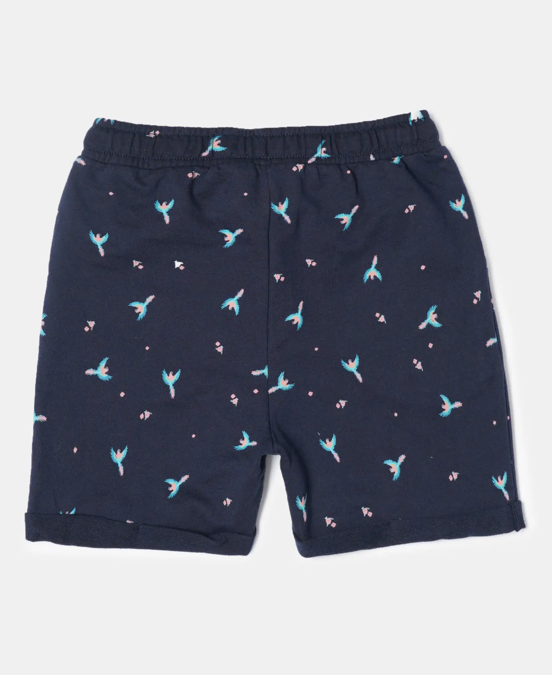 Girl's Super Combed Cotton French Terry Printed Shorts - Assorted Prints - Image 2