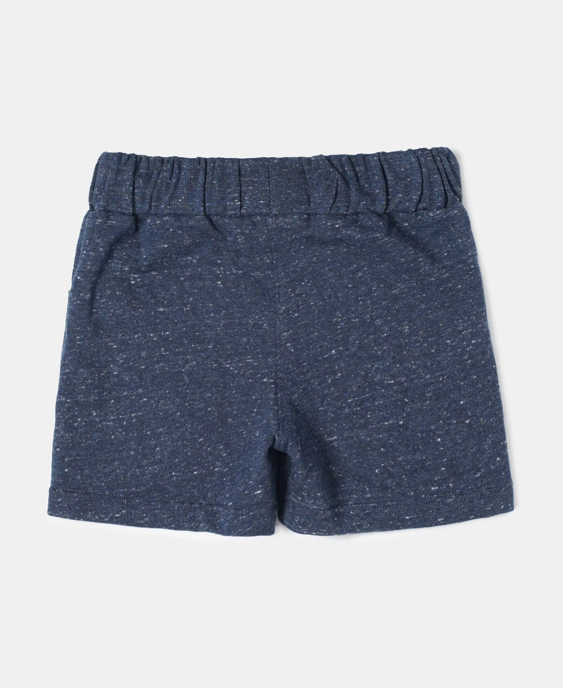 Girl's Super Combed Cotton French Terry Solid Shorts - Blue Snow Melange - Image 2