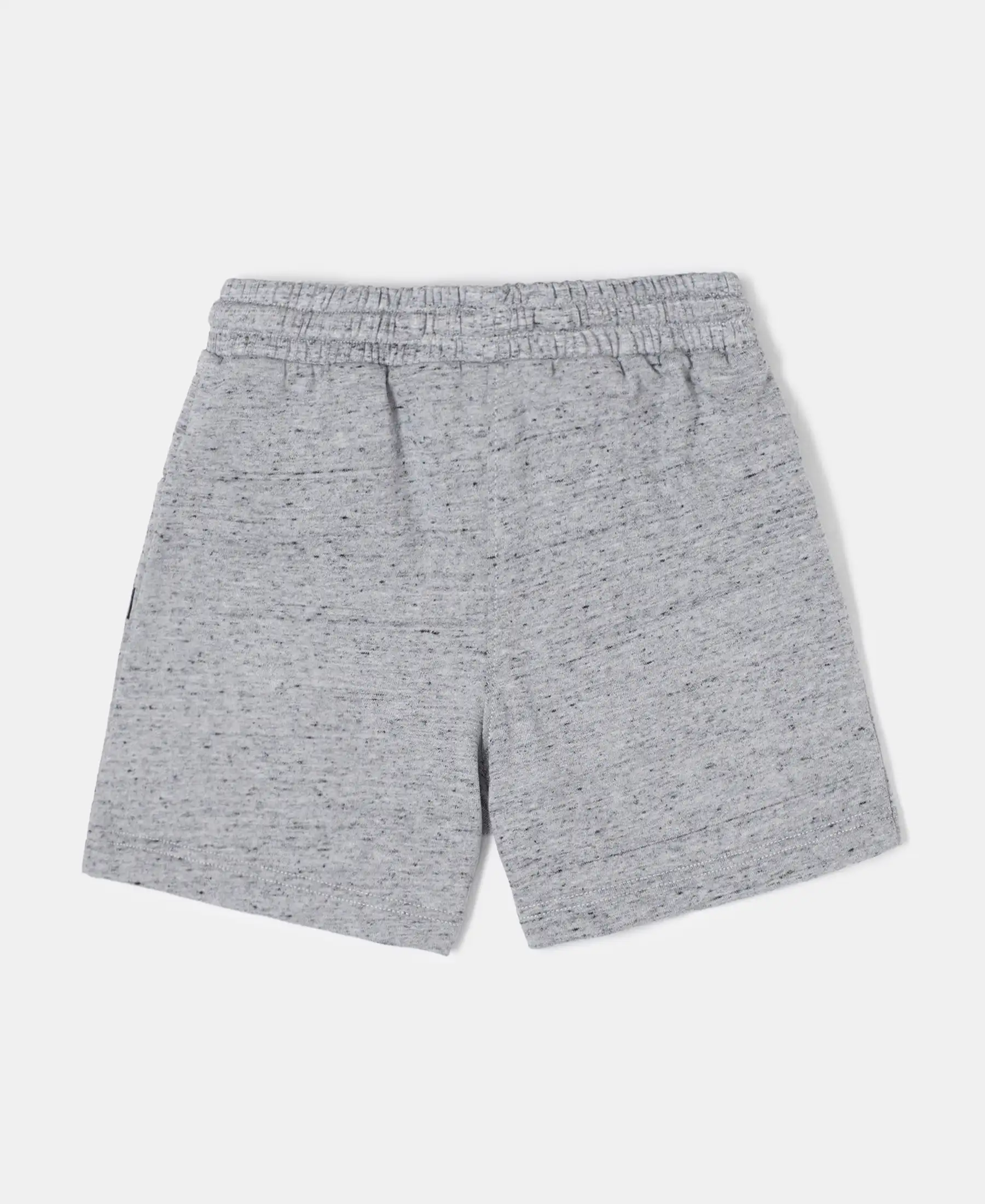 Girl's Super Combed Cotton French Terry Solid Shorts - Grey Snow Melange - Image 2