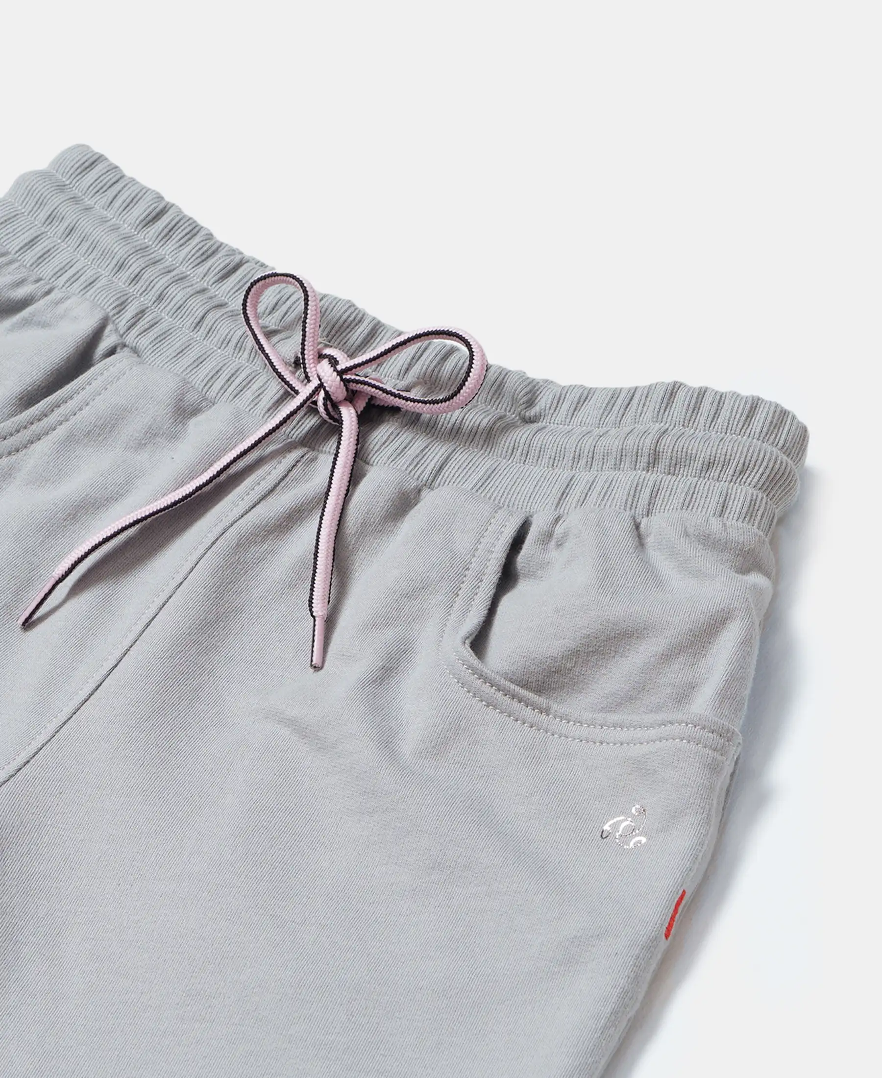 Girl's Super Combed Cotton French Terry Solid Shorts - Quarry - Image 3