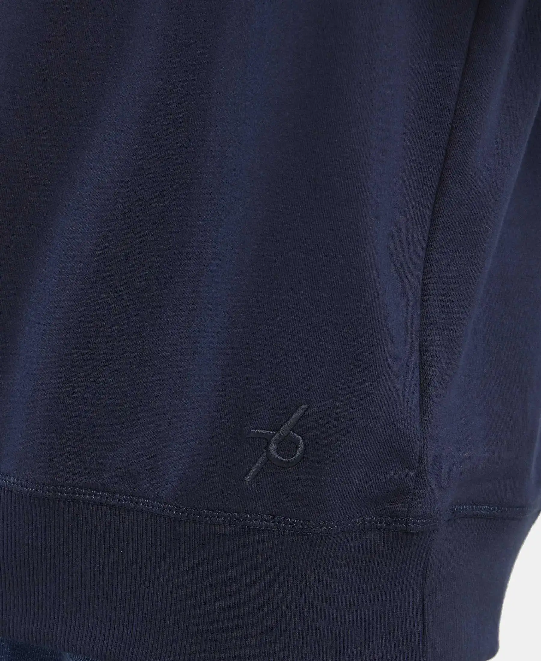 Super Combed Cotton French Terry Solid Sweatshirt with Ribbed Cuffs - Navy - Image 7